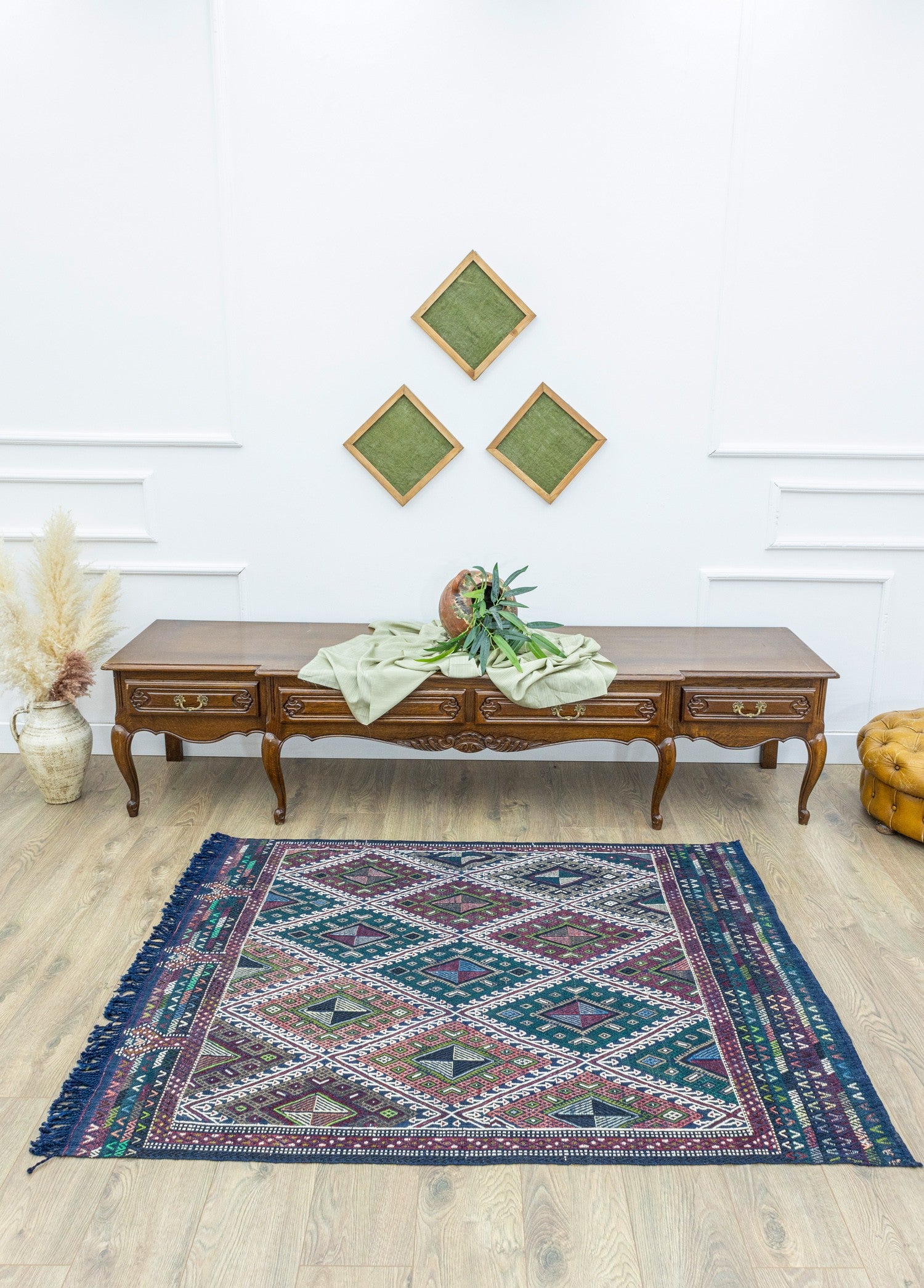 Soho Antiq-Elburz Geometrik Desenli El Dokuma Kilim 128x163 Cm-Halı-2-Milagron.com