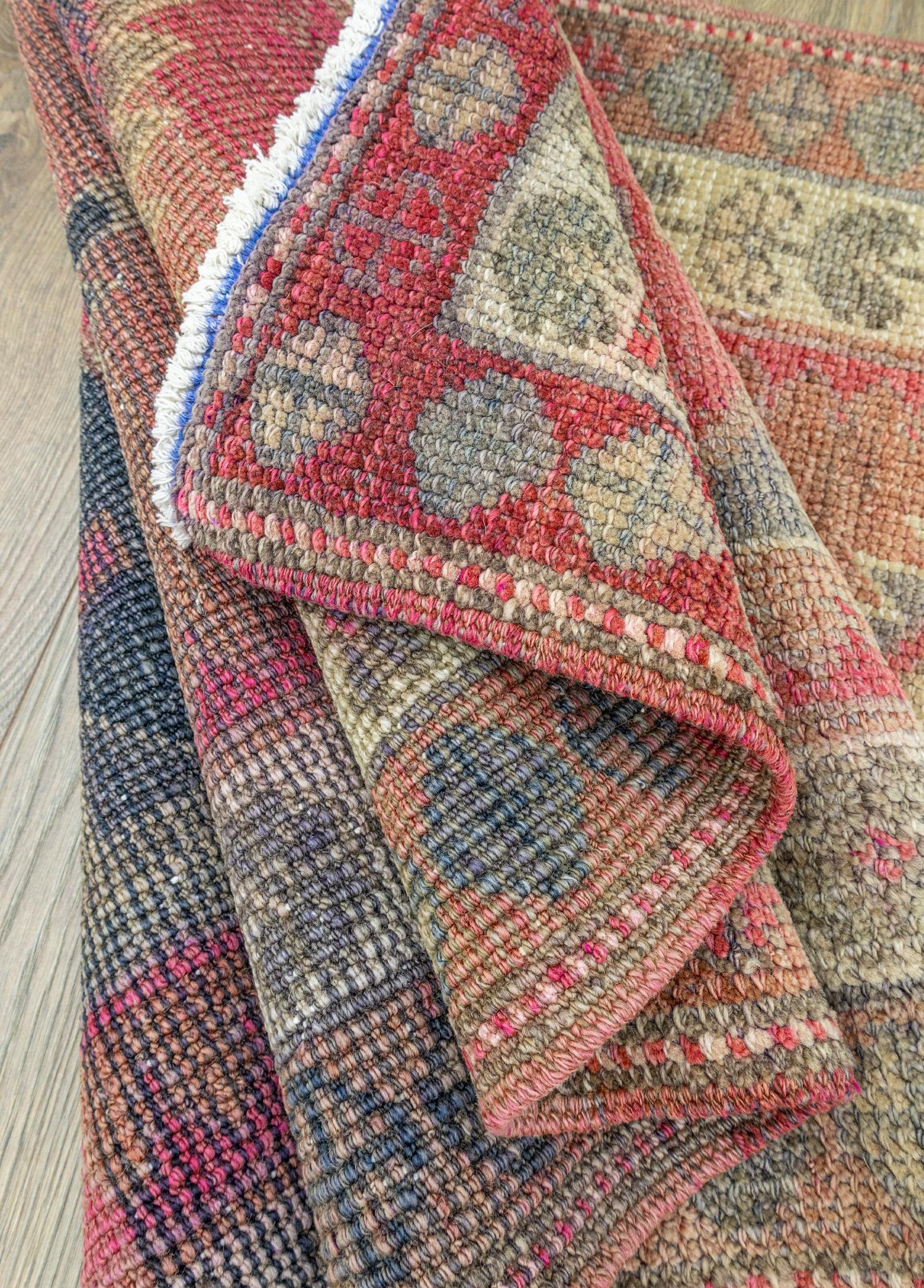 Soho Antiq-Erak Rustik El Dokuma Yün Herki Yolluk 89x359 Cm-Halı-6-Milagron.com