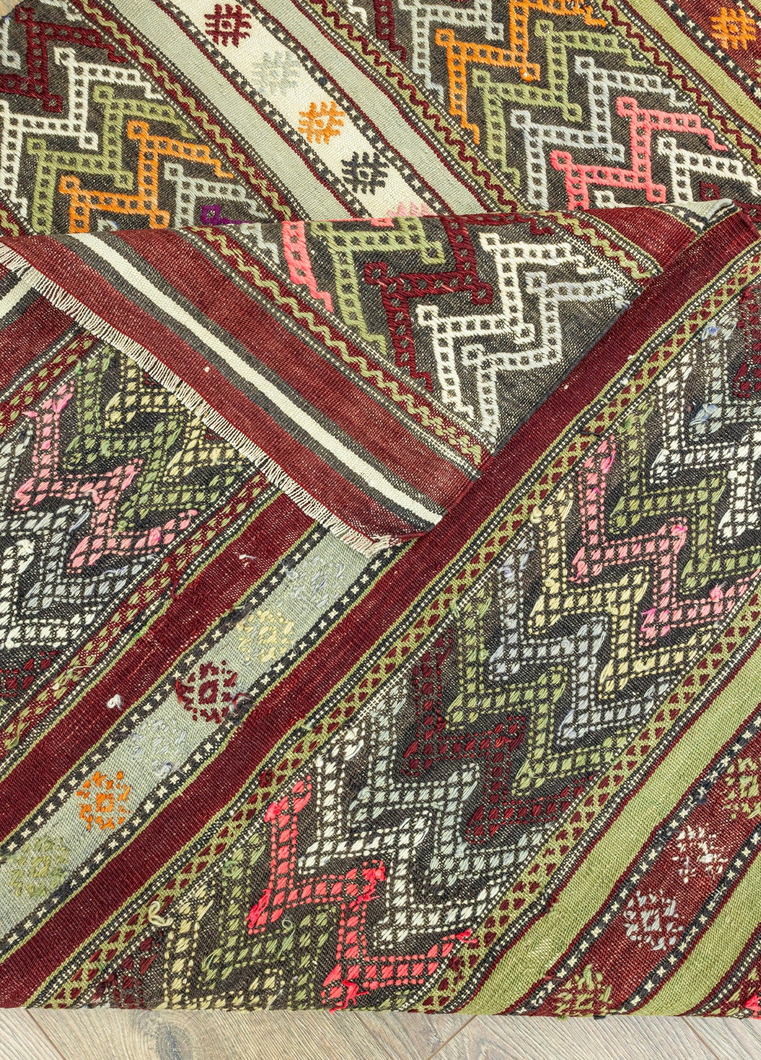 Soho Antiq-Esmat Renkli El Dokuma Cicim Kilim 155x218 Cm-Halı-6-Milagron.com