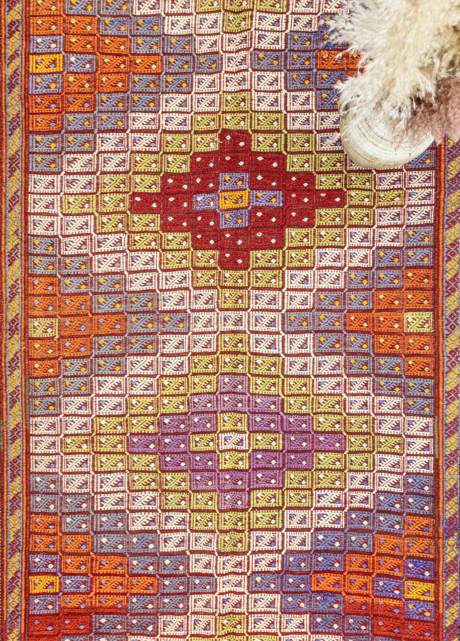 Soho Antiq-Feriz Geometrik Desenli El Dokuma Cicim Kilim 172x311 Cm-Kilim-3-Milagron.com