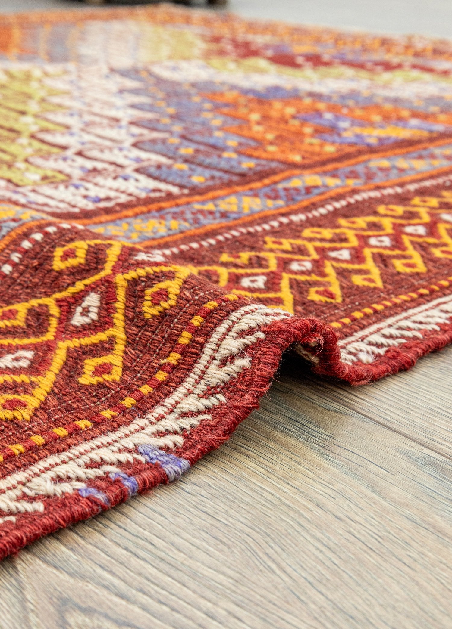 Soho Antiq-Feriz Geometrik Desenli El Dokuma Cicim Kilim 172x311 Cm-Kilim-6-Milagron.com