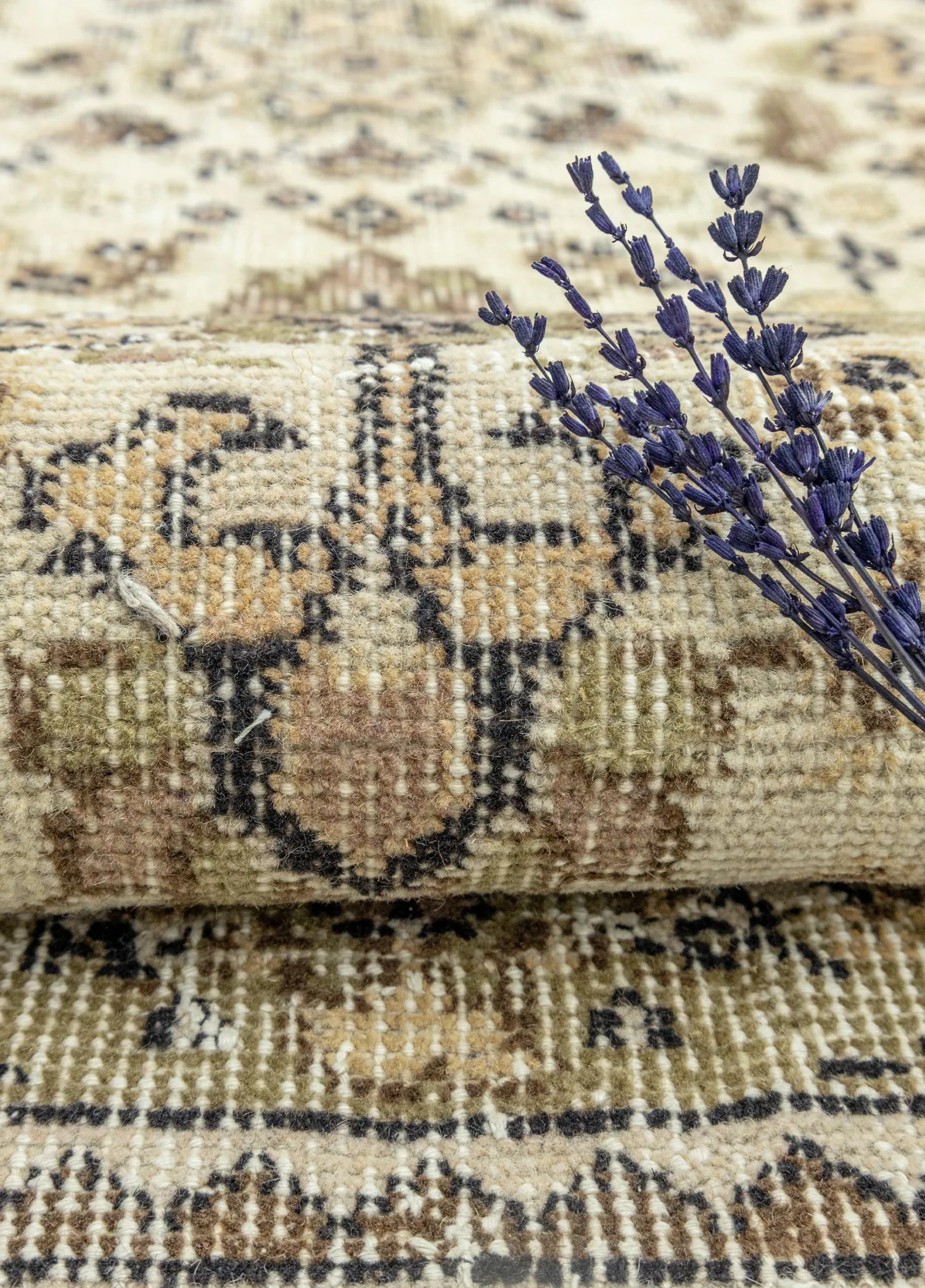 Soho Antiq-Fida Natural El Dokuma Vintage Halı 113x202 Cm-4-Milagron.com