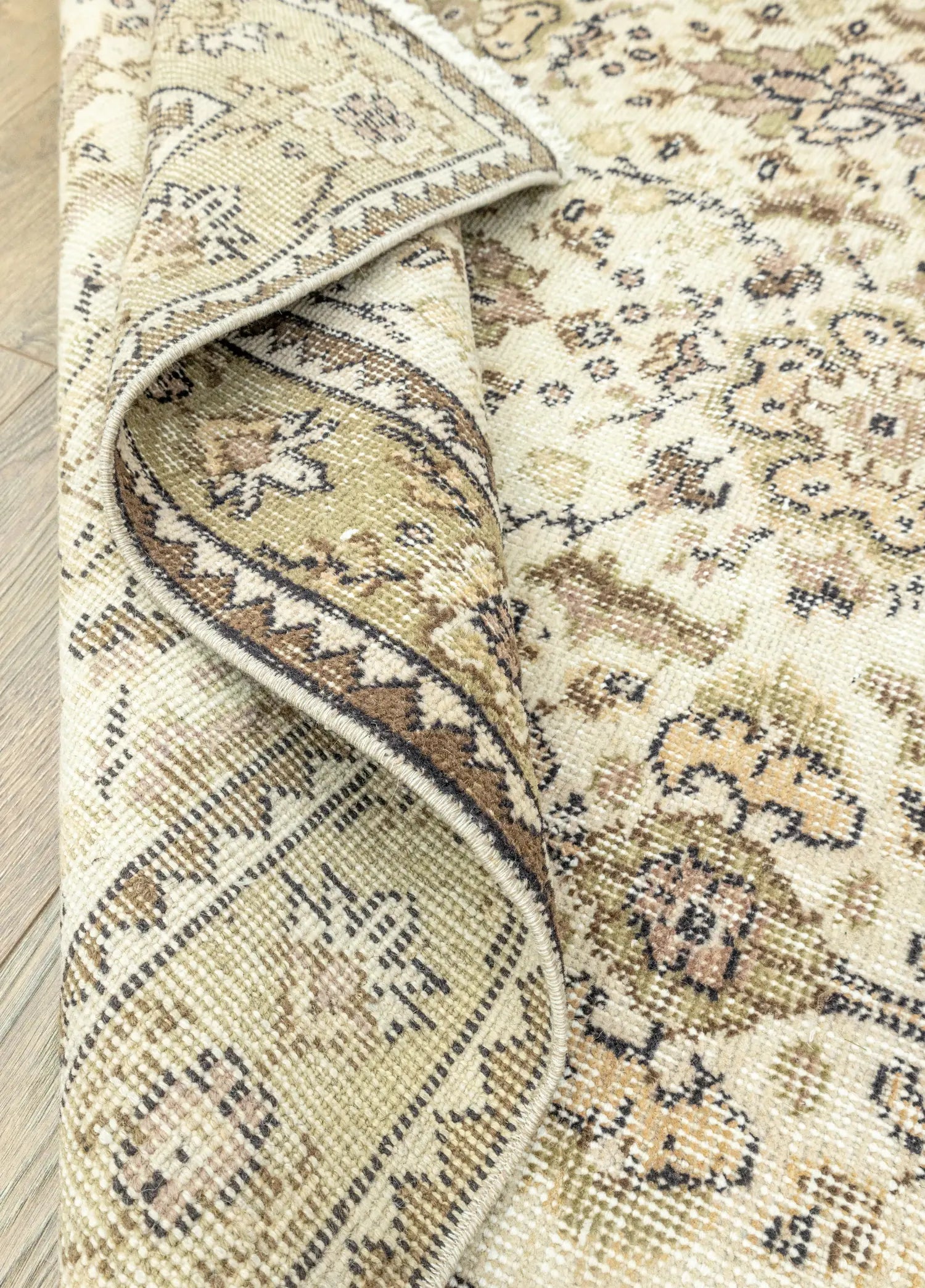 Soho Antiq-Fida Natural El Dokuma Vintage Halı 113x202 Cm-6-Milagron.com