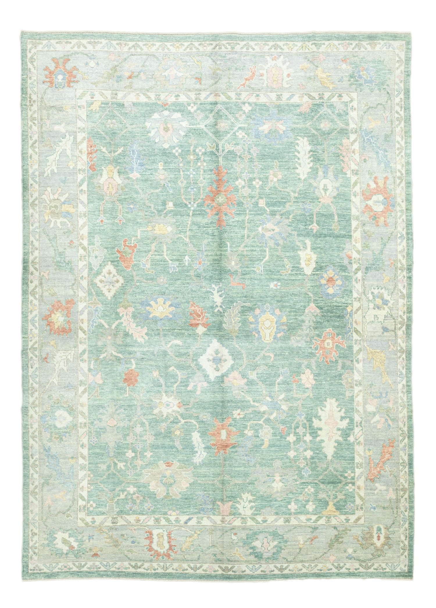 Soho Antiq-Firuze El Dokuma Yün Uşak Halısı 309x419 Cm-Halı-1-Milagron.com