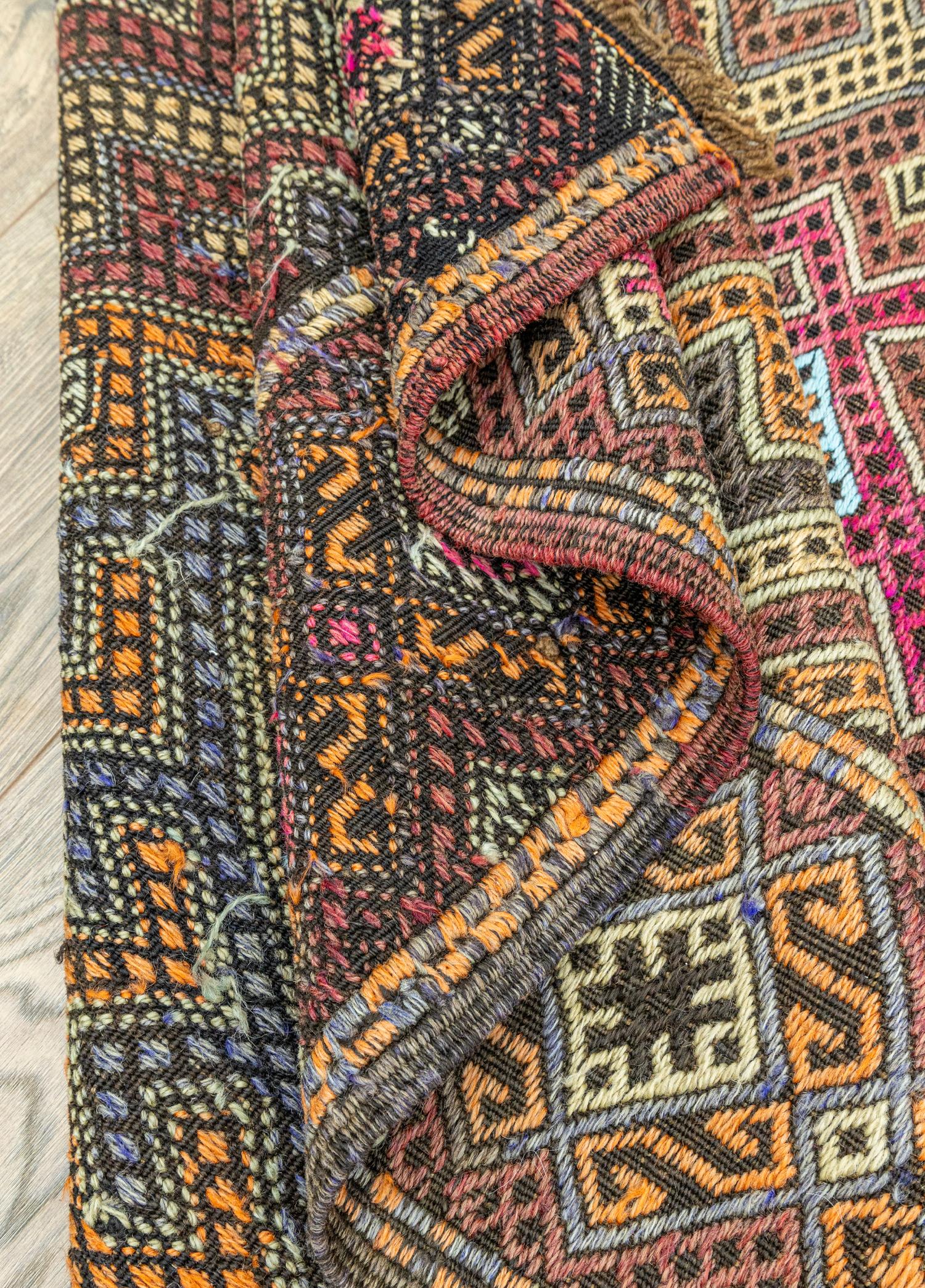 Soho Antiq-Hazra Geometrik Tasarımlı Cicim Kilim 153x433 Cm-Kilim-6-Milagron.com