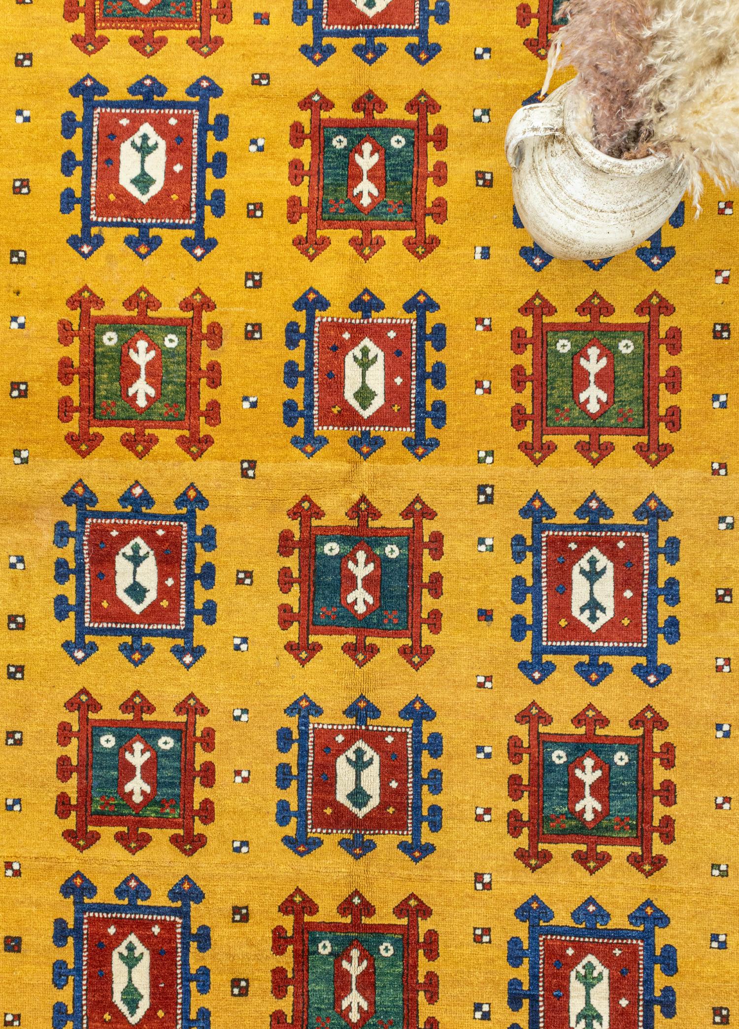 Soho Antiq-Hevi El Dokuma Sarı Yün Halı 161x237 Cm-Halı-3-Milagron.com