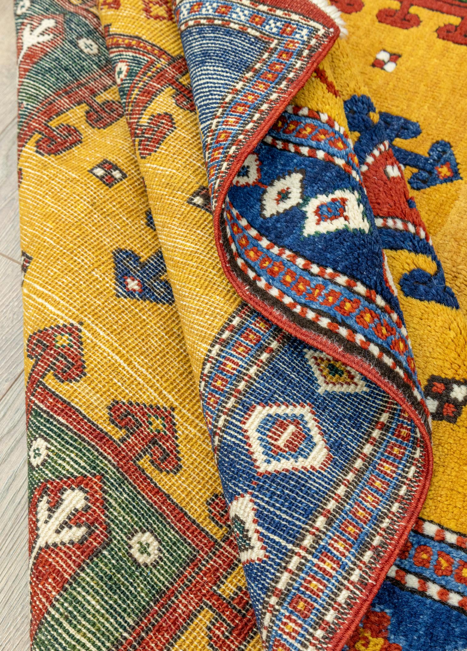 Soho Antiq-Hevi El Dokuma Sarı Yün Halı 161x237 Cm-Halı-7-Milagron.com