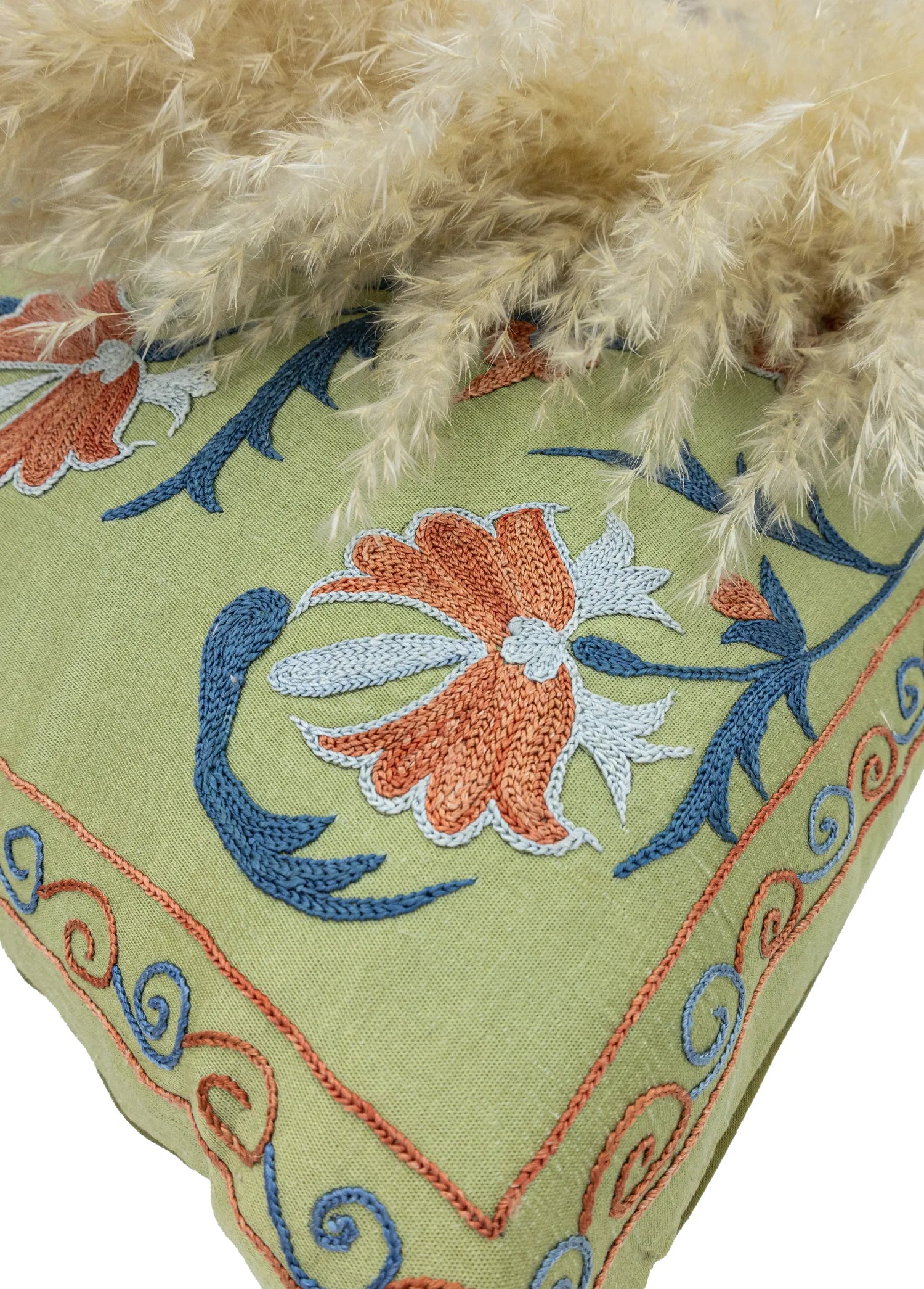 Soho Antiq-Ildır çiçekli El Yapımı Kırlent 50x50 Cm-4-Milagron.com