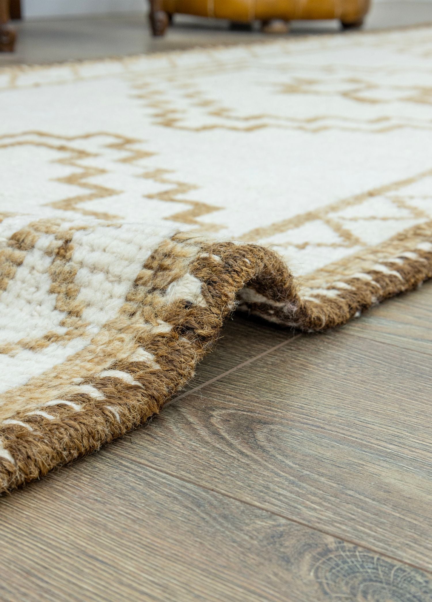 Soho Antiq-Ilgar Natural Renkli El Dokuma Yün Herki Yolluk 91x393 Cm-Halı-5-Milagron.com