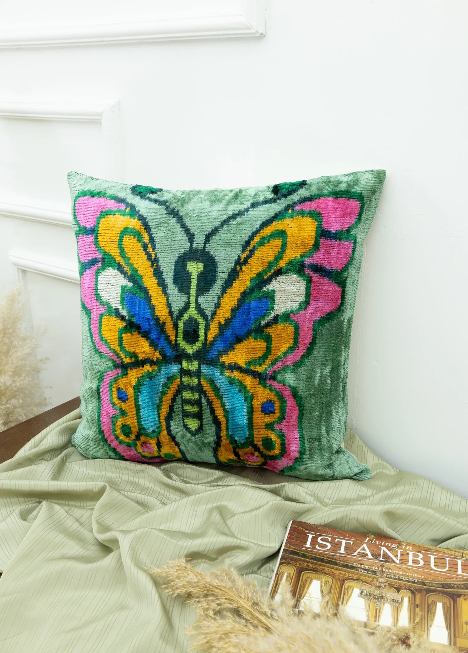 Soho Antiq-Itır El Yapımı İkat Kırlent 50x50 Cm-2-Milagron.com