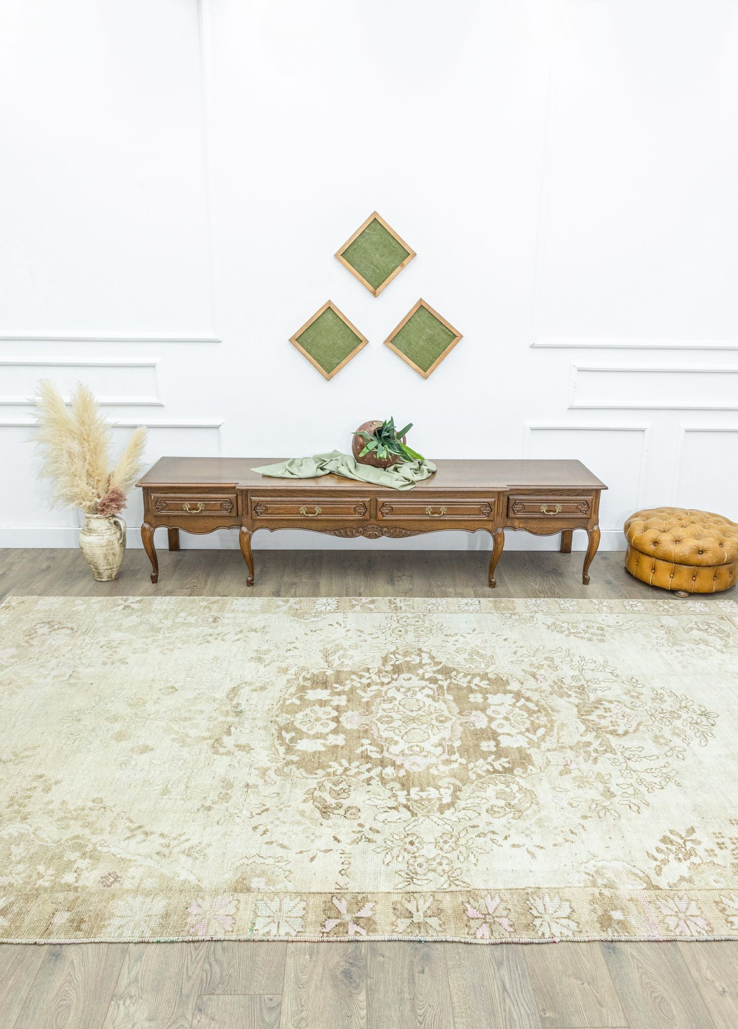 Soho Antiq-Koltan Floral Madalyon Desenli Yün Halı 204x352 Cm-Halı-2-Milagron.com