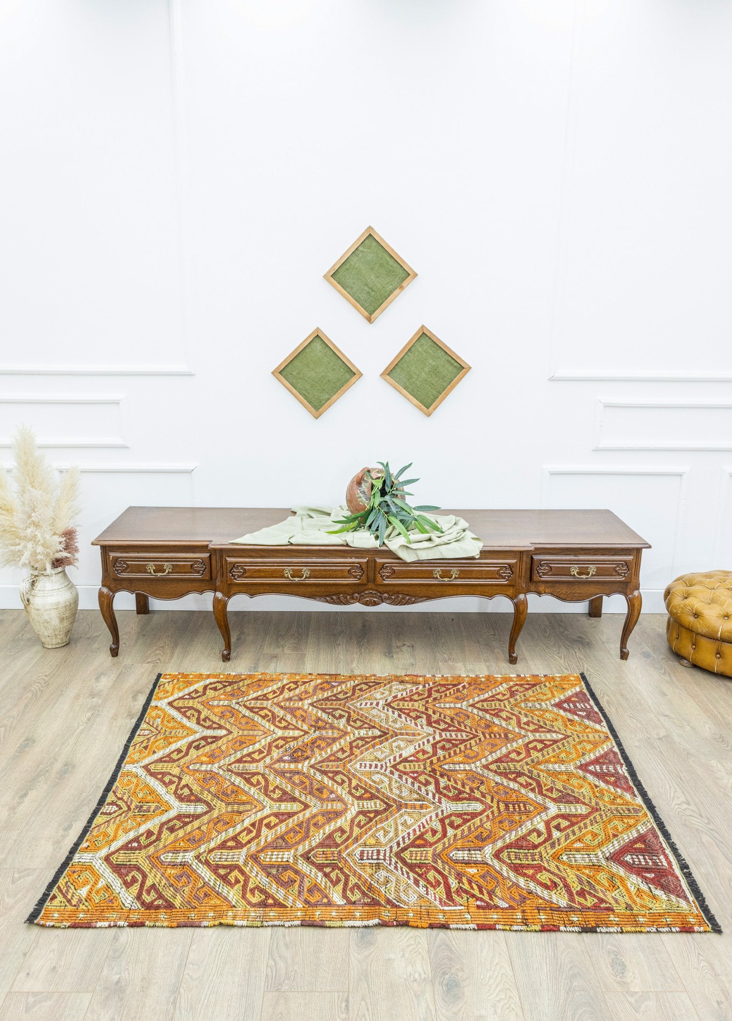 Soho Antiq-Kortu Etnik Renkli El Dokuma Cicim Kilim 131x166 Cm-Kilim-2-Milagron.com
