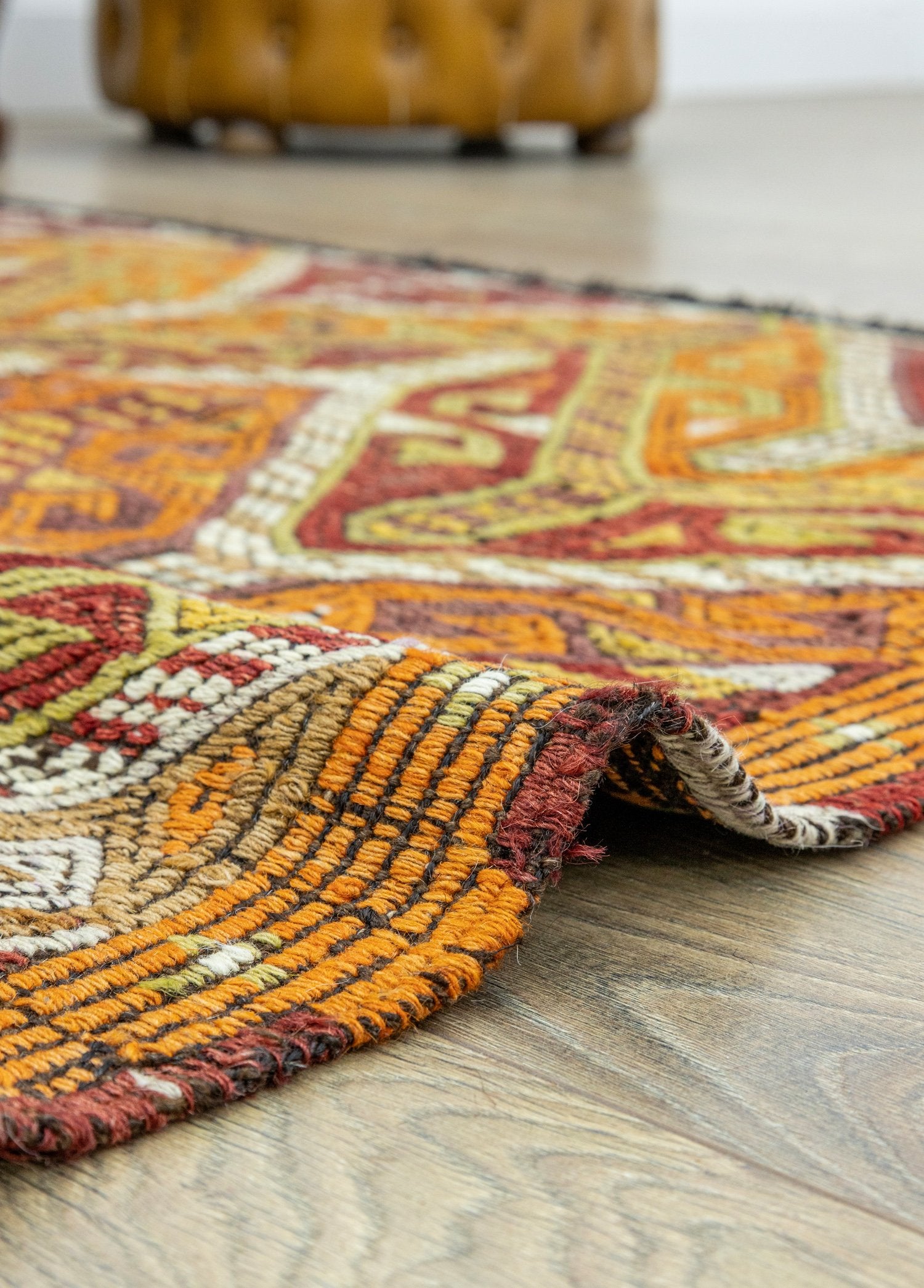 Soho Antiq-Kortu Etnik Renkli El Dokuma Cicim Kilim 131x166 Cm-Kilim-6-Milagron.com