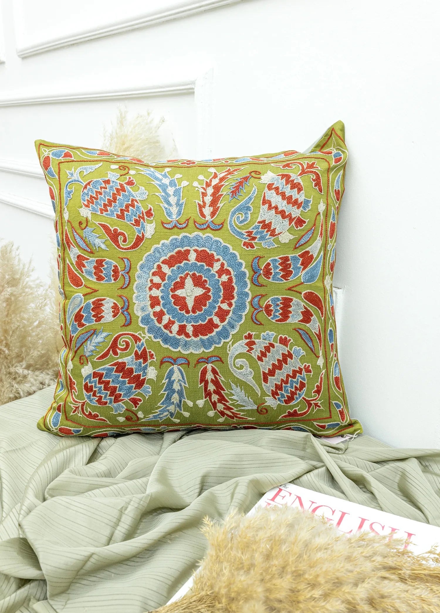 Soho Antiq-Kumralı Dekoratif Bohem Kırlent 50x50 Cm-2-Milagron.com