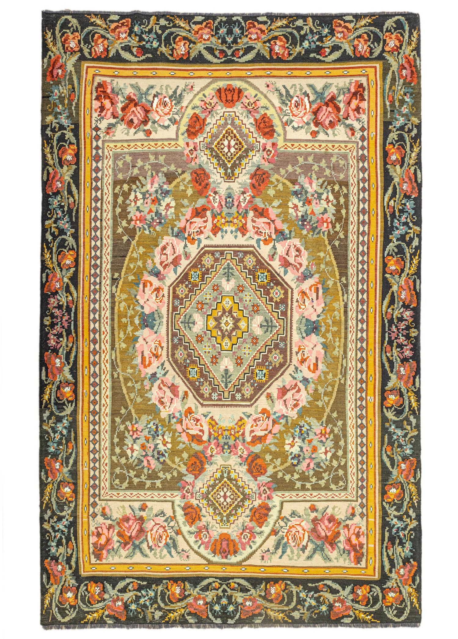 Soho Antiq-Liber Geometrik Tasarımlı Karabağ Kilim 233x355 Cm-Halı-1-Milagron.com