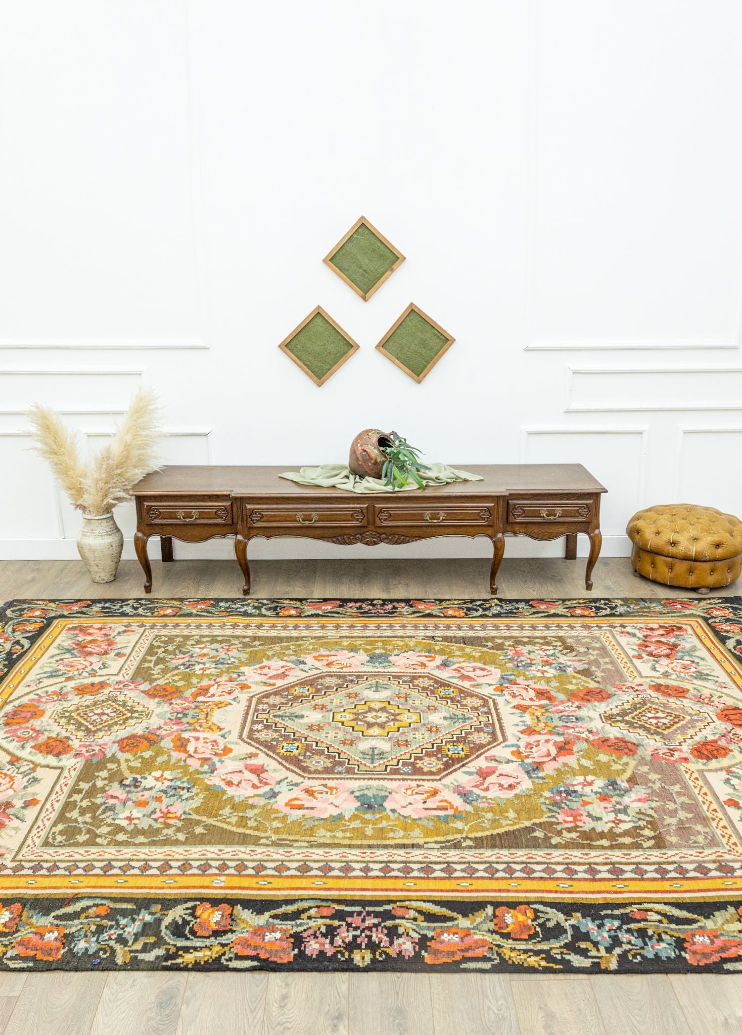 Soho Antiq-Liber Geometrik Tasarımlı Karabağ Kilim 233x355 Cm-Halı-2-Milagron.com