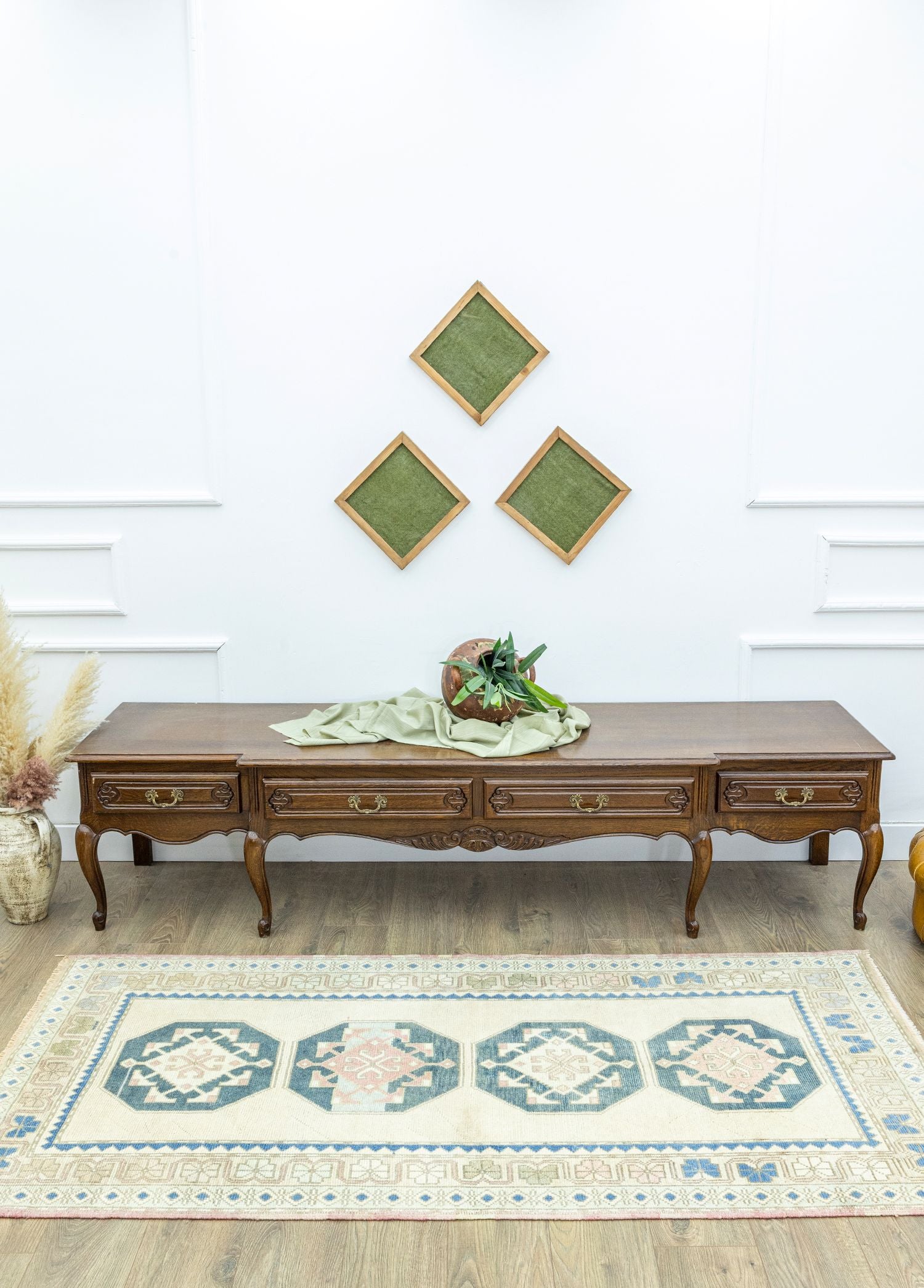 Soho Antiq-Lova Geometrik Desenli El Dokuma Halı 103x214 Cm-Halı-2-Milagron.com