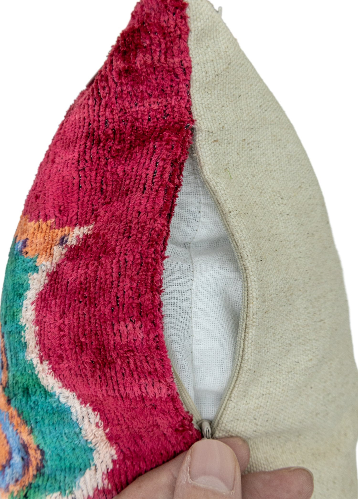 Soho Antiq-Mahnaz Kelebek Desenli El Yapımı Kırlent 50x50 Cm-Kırlent-7-Milagron.com