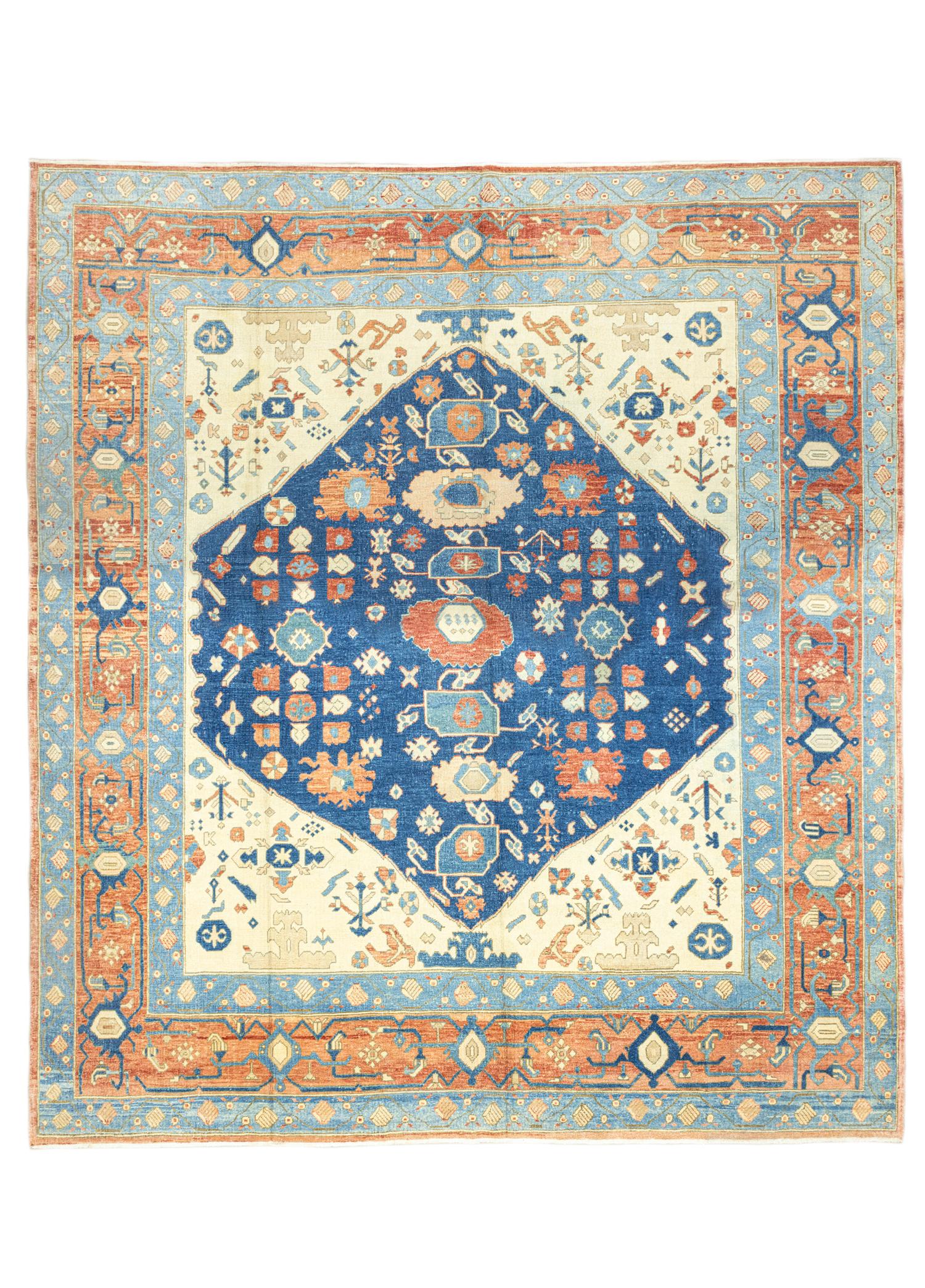 Soho Antiq-Malard Büyük El Dokuma Kök Boya Halı 361x410 Cm-Halı-1-Milagron.com