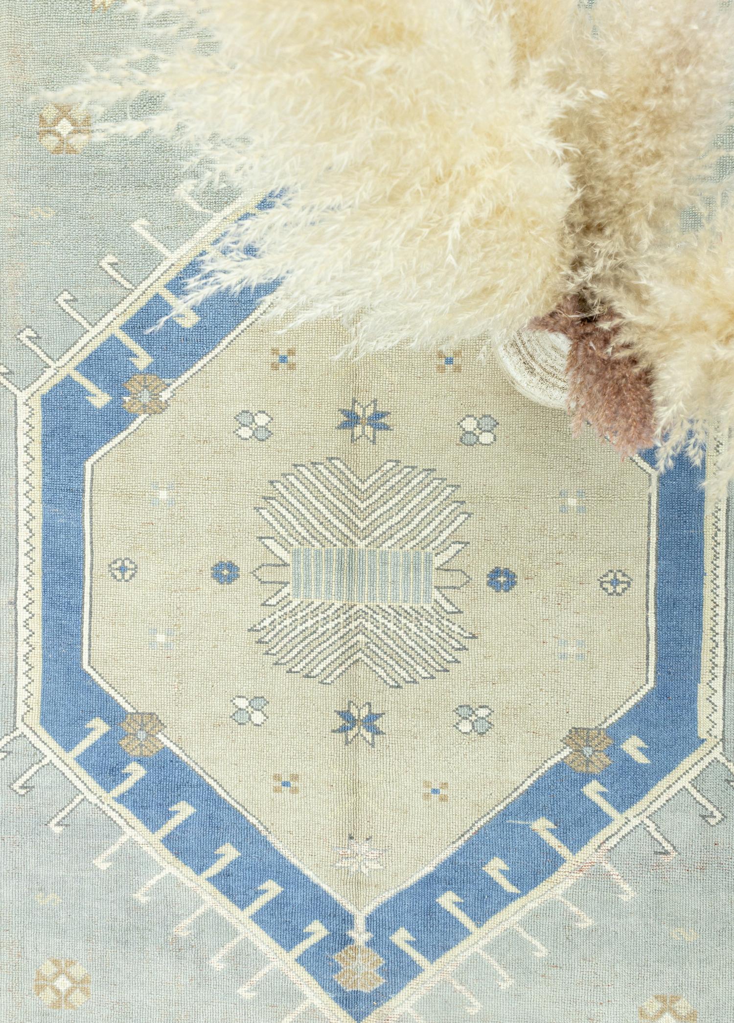 Soho Antiq-Marinel Geometrik Desenli El Dokuma Halı 220x330 Cm-Halı-3-Milagron.com