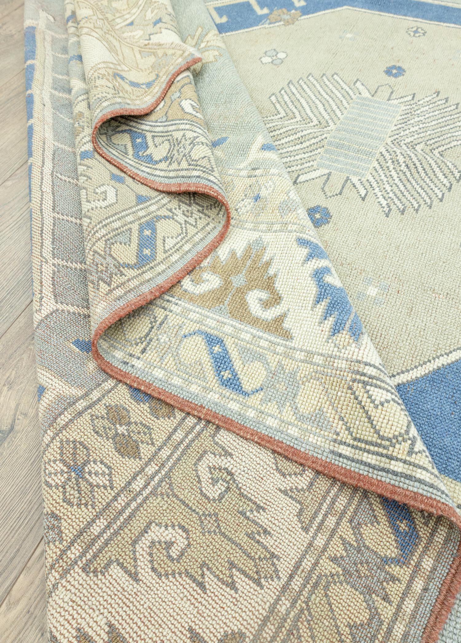 Soho Antiq-Marinel Geometrik Desenli El Dokuma Halı 220x330 Cm-Halı-6-Milagron.com