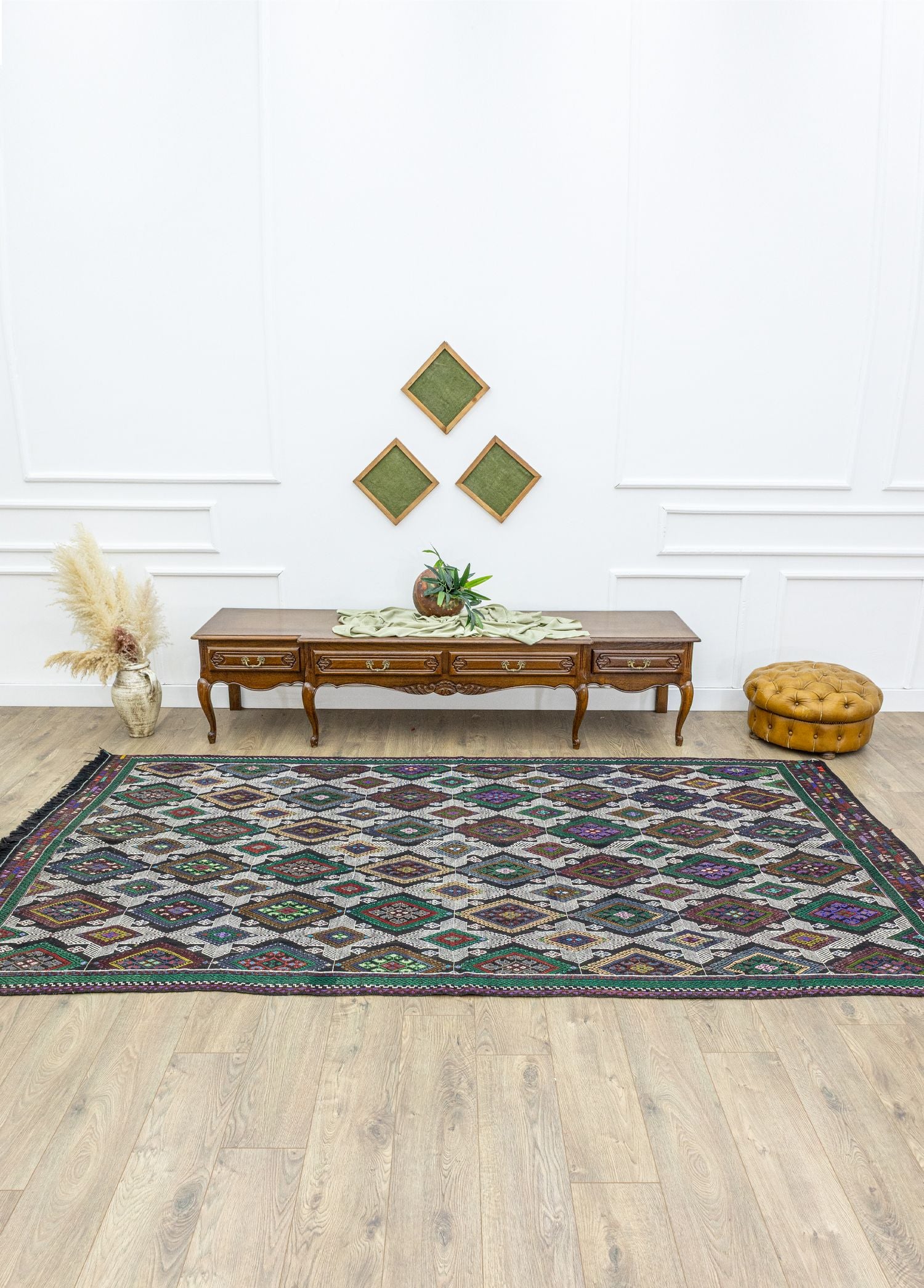 Soho Antiq-Meruert Geometrik Tasarımlı Cicim Kilim 169x323 Cm-2-Milagron.com