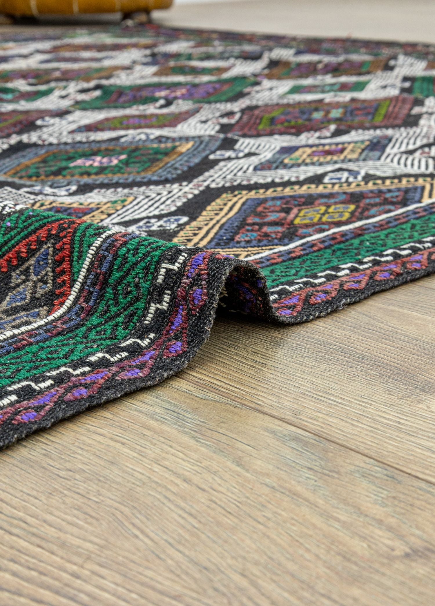 Soho Antiq-Meruert Geometrik Tasarımlı Cicim Kilim 169x323 Cm-5-Milagron.com