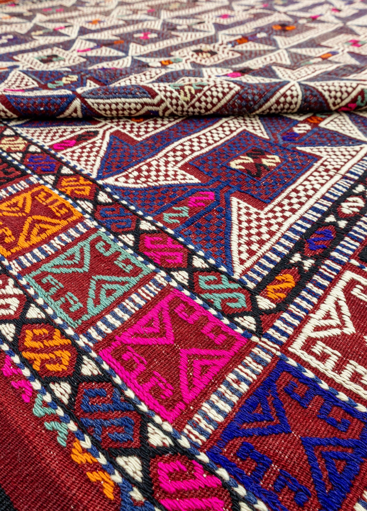 Soho Antiq-Meruert Geometrik Tasarımlı Yün Cicim Kilim 179x284 Cm-Halı-4-Milagron.com
