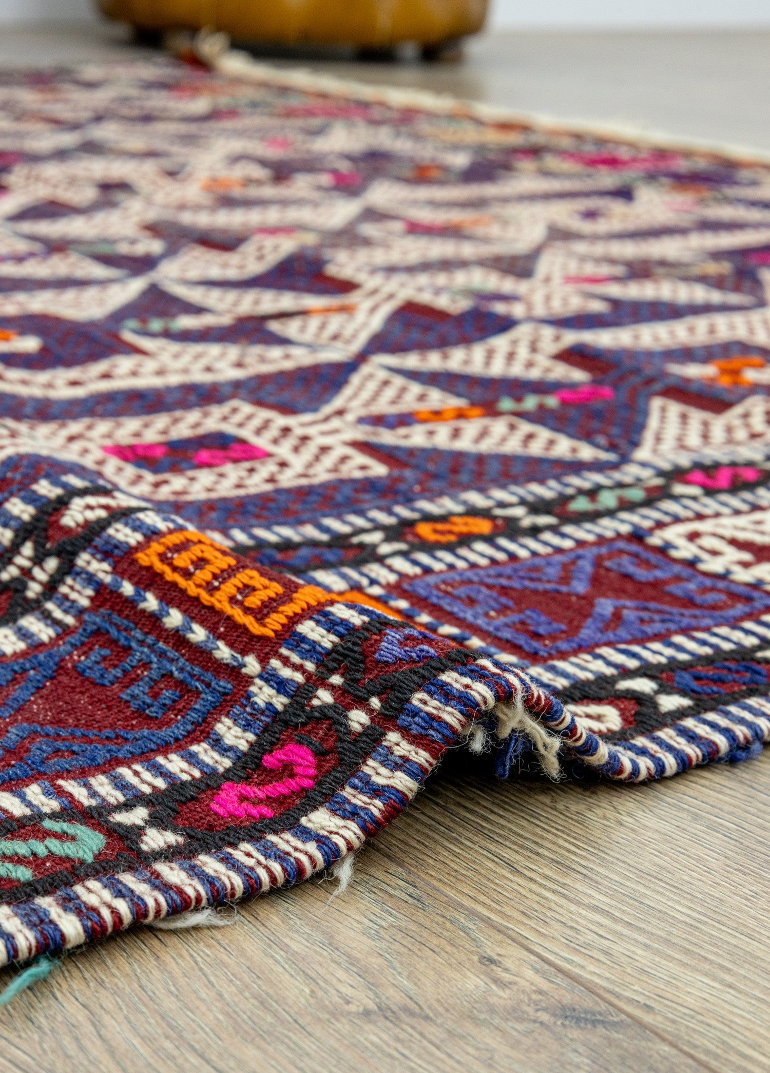 Soho Antiq-Meruert Geometrik Tasarımlı Yün Cicim Kilim 179x284 Cm-Halı-6-Milagron.com