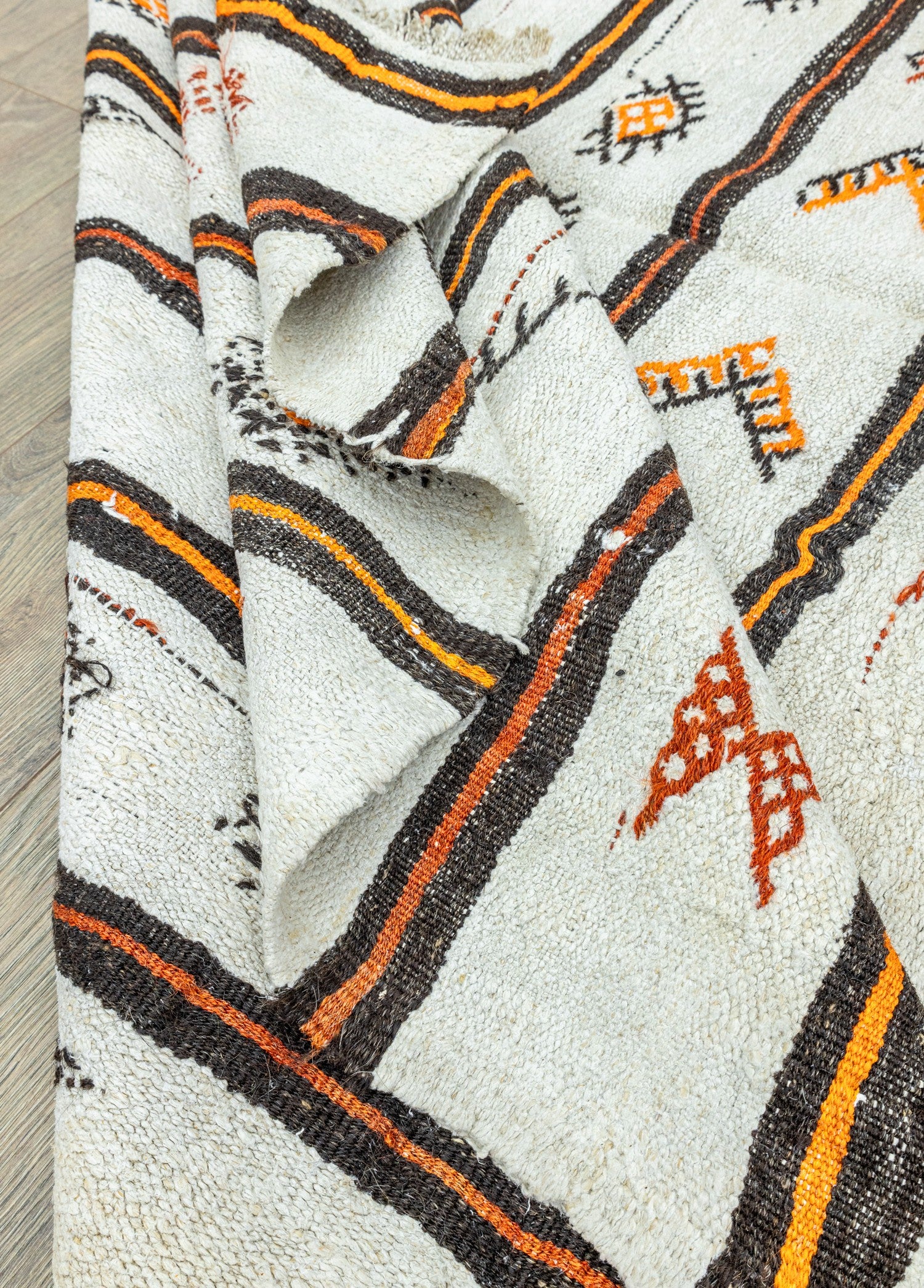 Soho Antiq-Mogan İlkel Motifli El Dokuma Kendir Kilim 201x279 Cm-Halı-7-Milagron.com