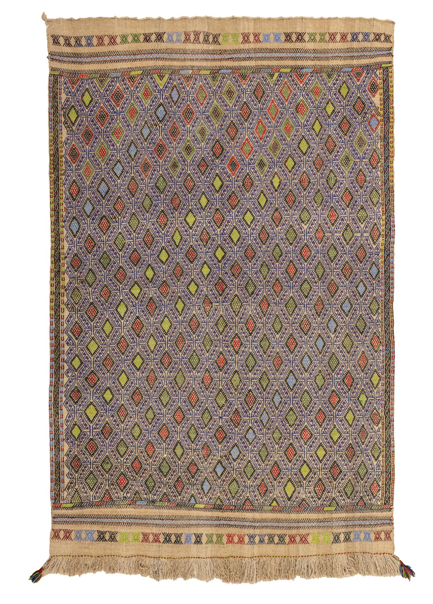 Soho Antiq-Mogan Renkli Yün Cicim Kilim 156x240 Cm-Kilim-1-Milagron.com