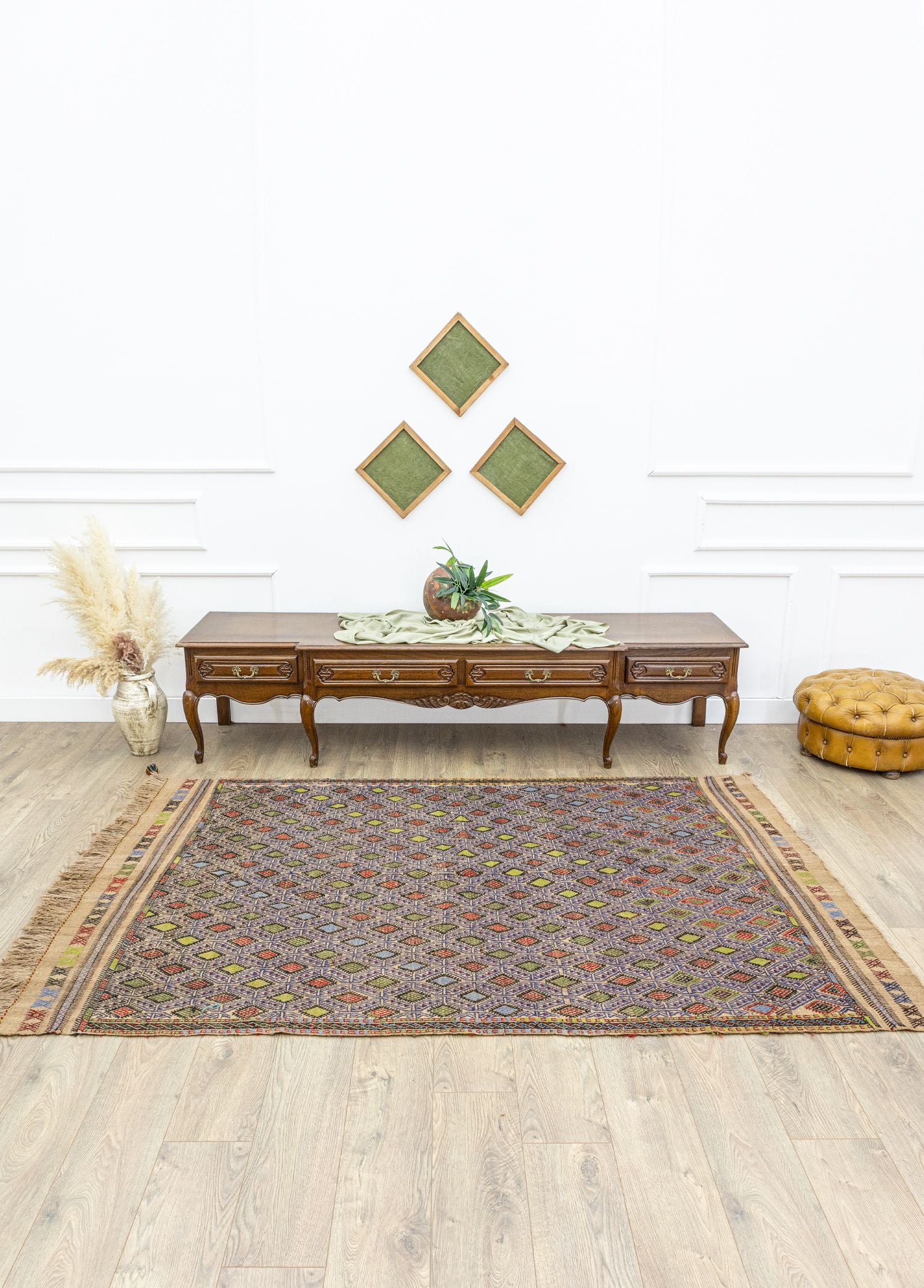 Soho Antiq-Mogan Renkli Yün Cicim Kilim 156x240 Cm-Kilim-2-Milagron.com