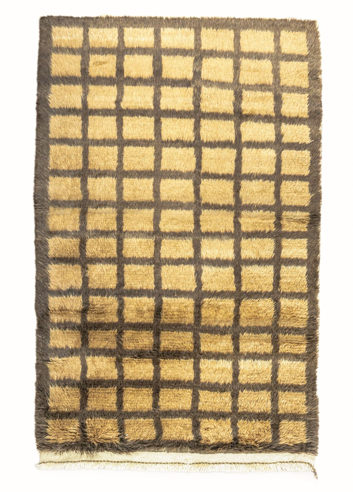 Soho Antiq-Okker Geometrik Desenli Tiftik Halı 144 x 177 Cm-Halı-1-Milagron.com