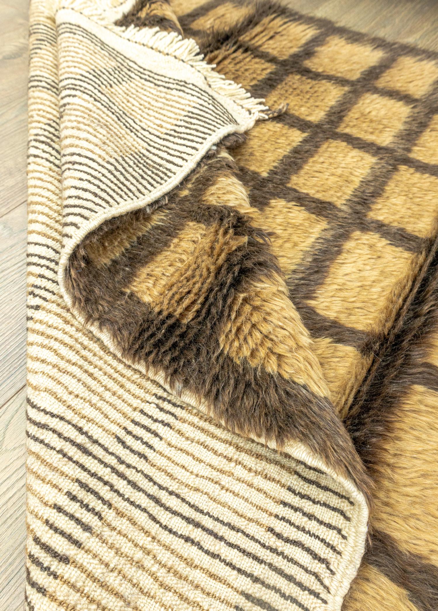 Soho Antiq-Okker Geometrik Desenli Tiftik Halı 144 x 177 Cm-Halı-6-Milagron.com