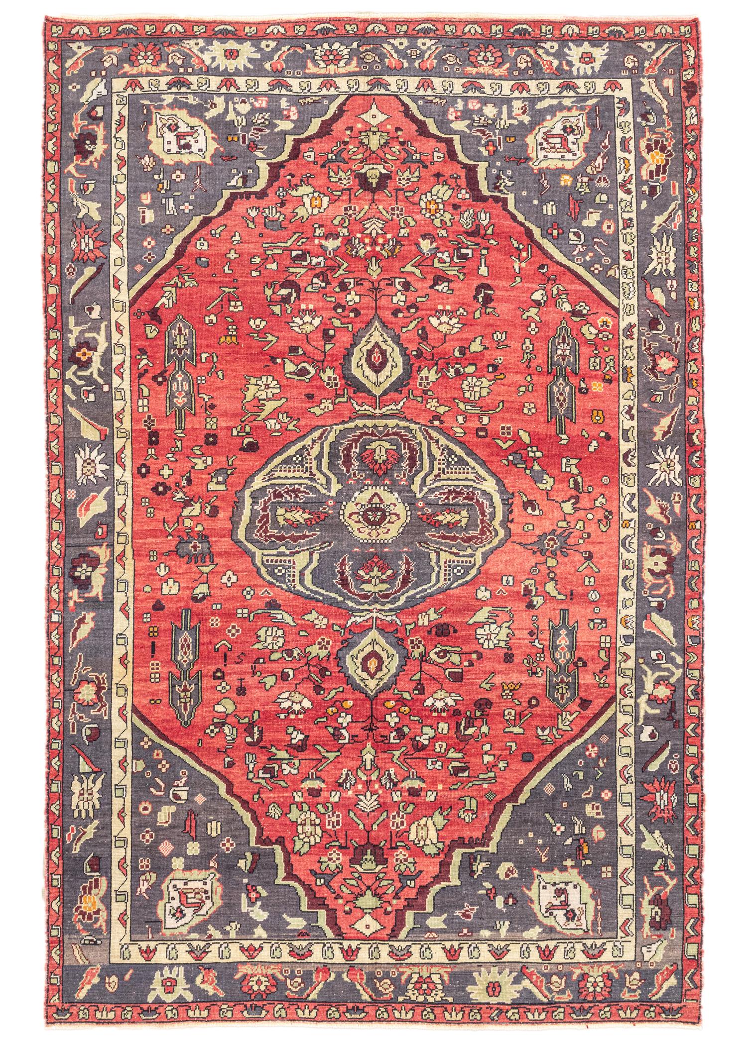 Soho Antiq-Piravi çiçek Desenli El Dokuma Halı 217x334 Cm-1-Milagron.com