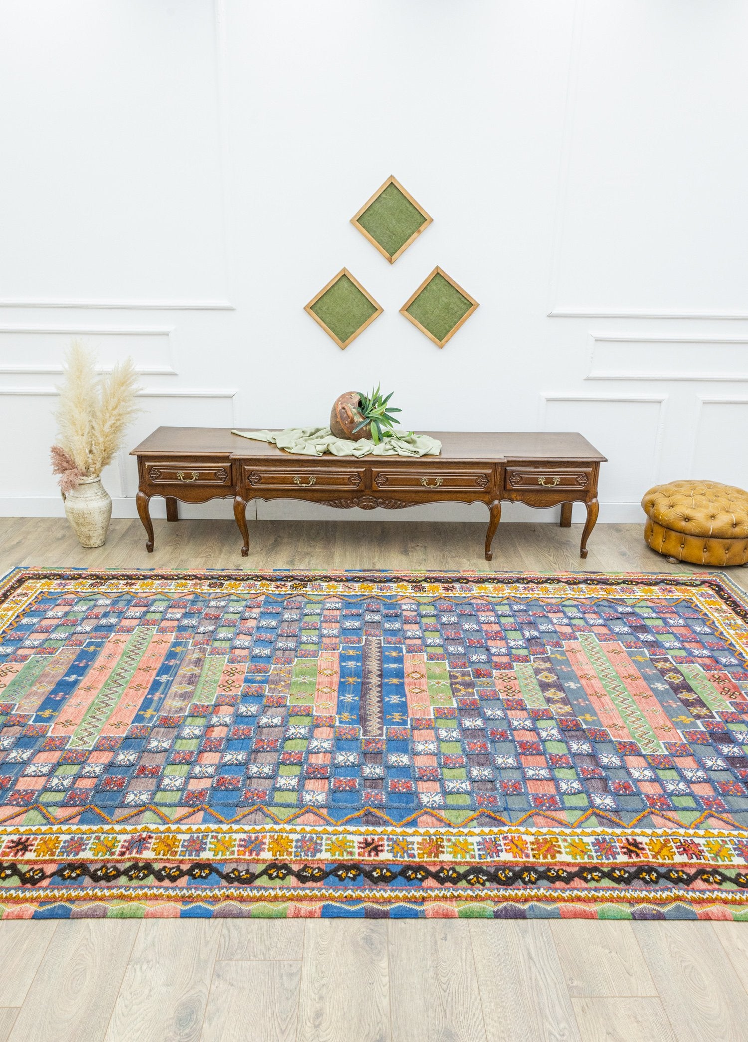 Soho Antiq-Rabat Geometrik Desenli Fas Halı Kilim 205x344 Cm-Kilim-2-Milagron.com