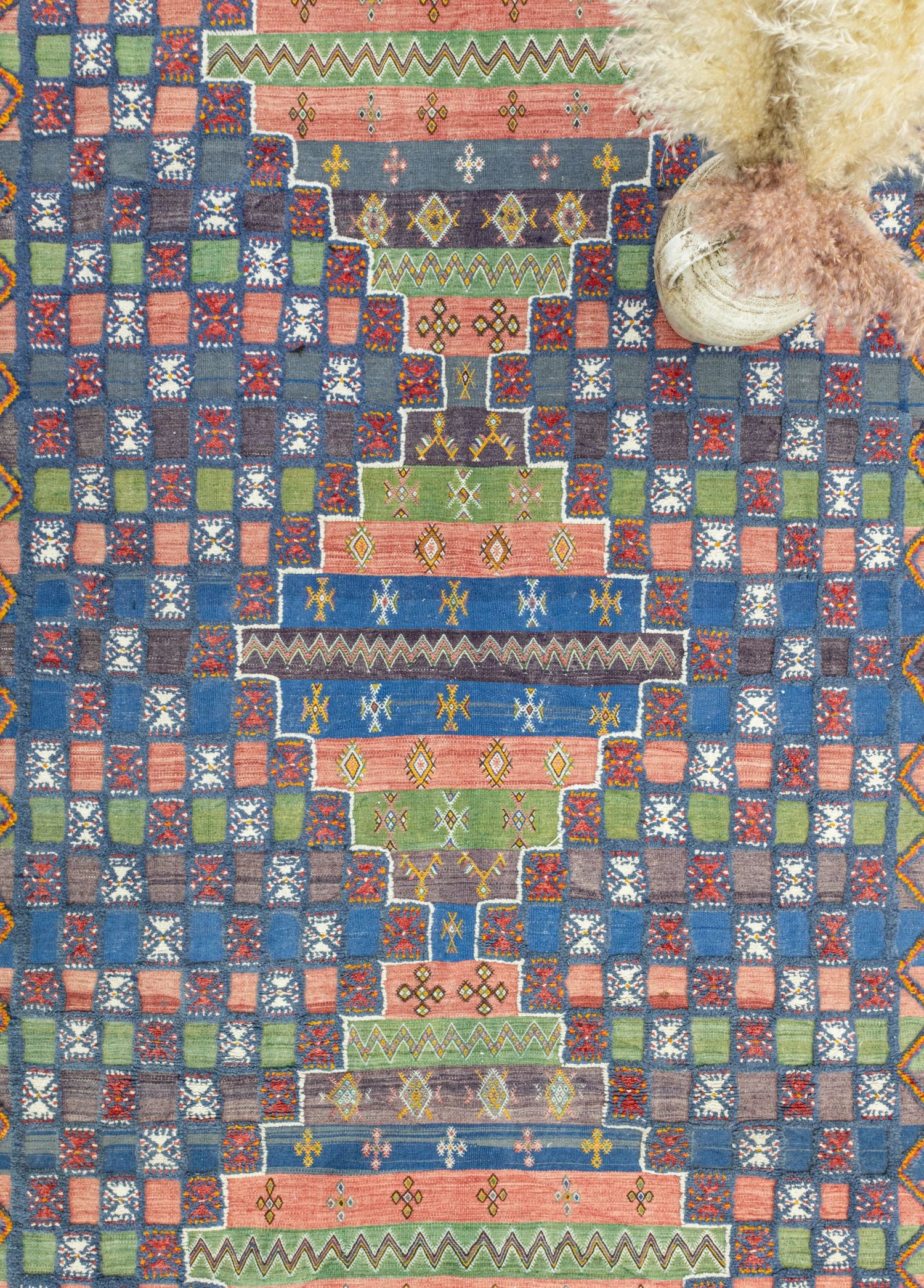 Soho Antiq-Rabat Geometrik Desenli Fas Halı Kilim 205x344 Cm-Kilim-3-Milagron.com