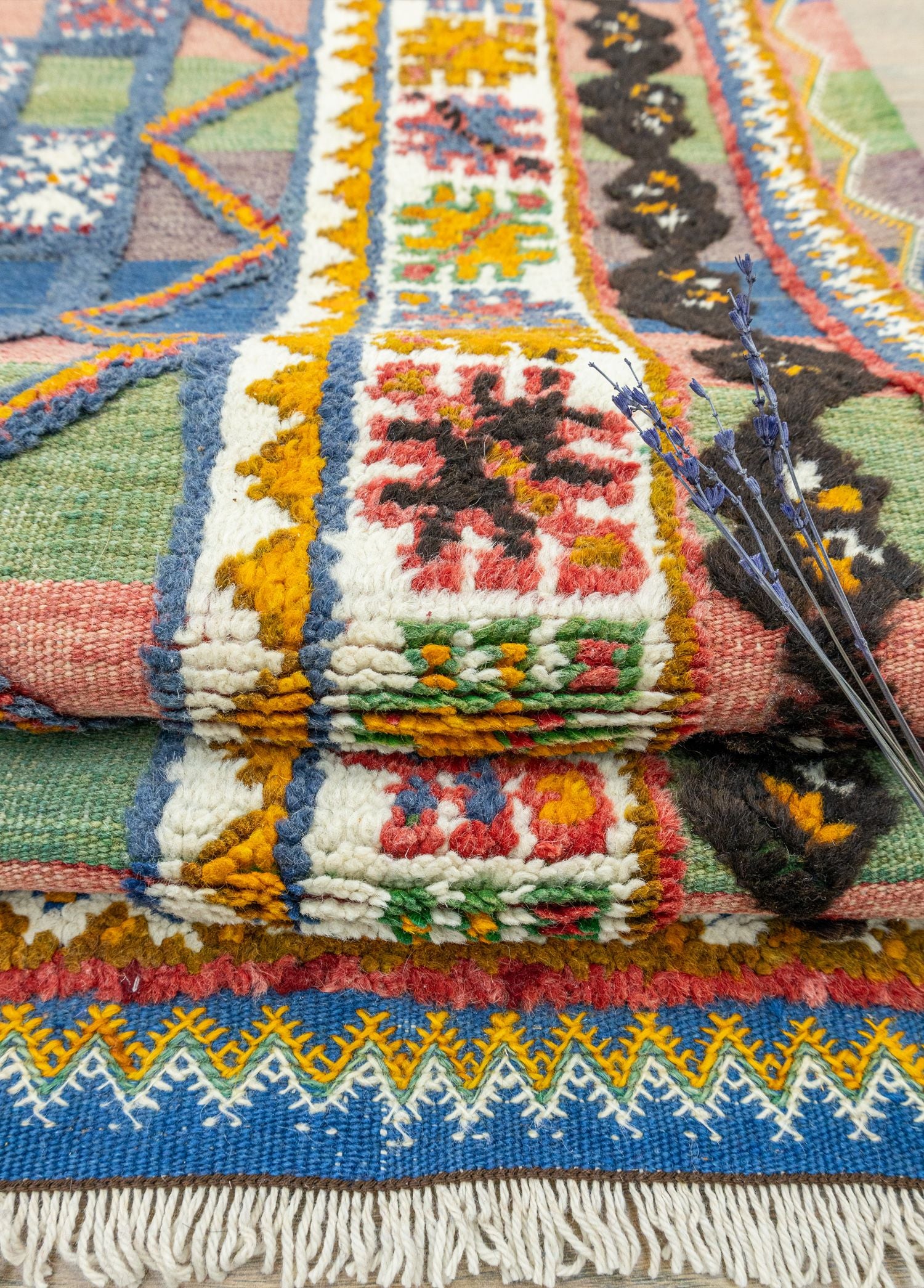 Soho Antiq-Rabat Geometrik Desenli Fas Halı Kilim 205x344 Cm-Kilim-4-Milagron.com