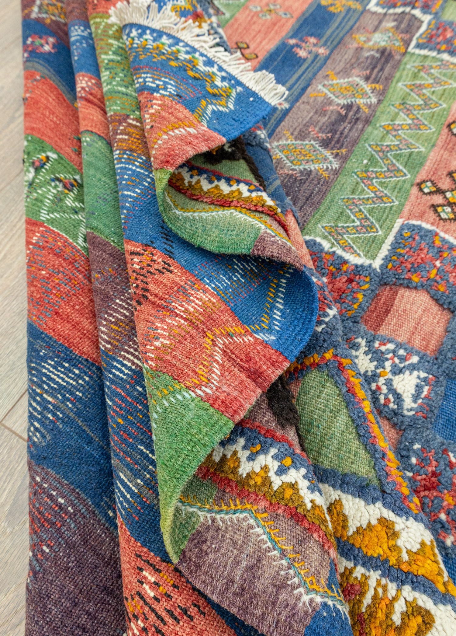 Soho Antiq-Rabat Geometrik Desenli Fas Halı Kilim 205x344 Cm-Kilim-7-Milagron.com