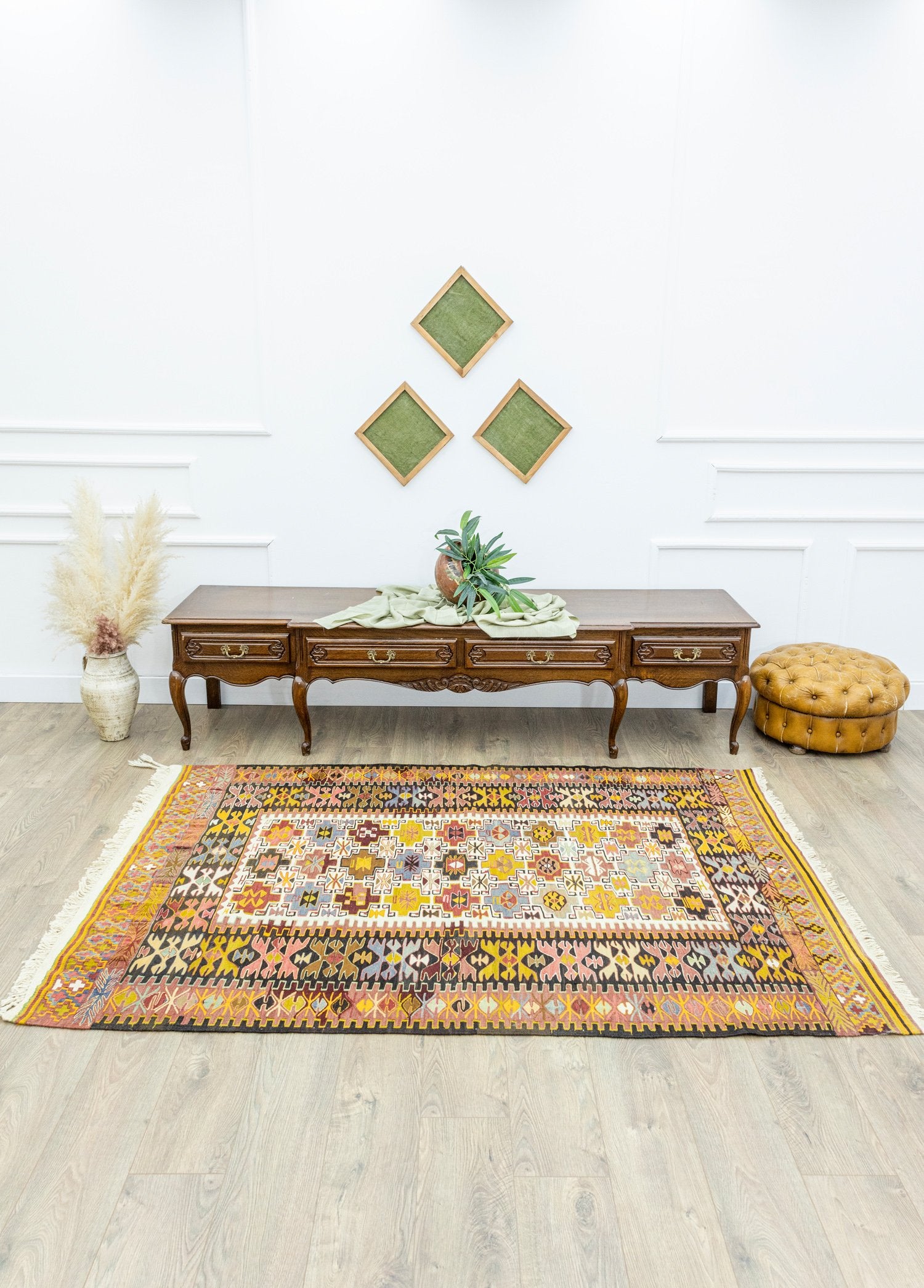 Soho Antiq-Rissa Geometrik Tasarımlı El Dokuma Kilim 152x220 Cm-Kilim-2-Milagron.com