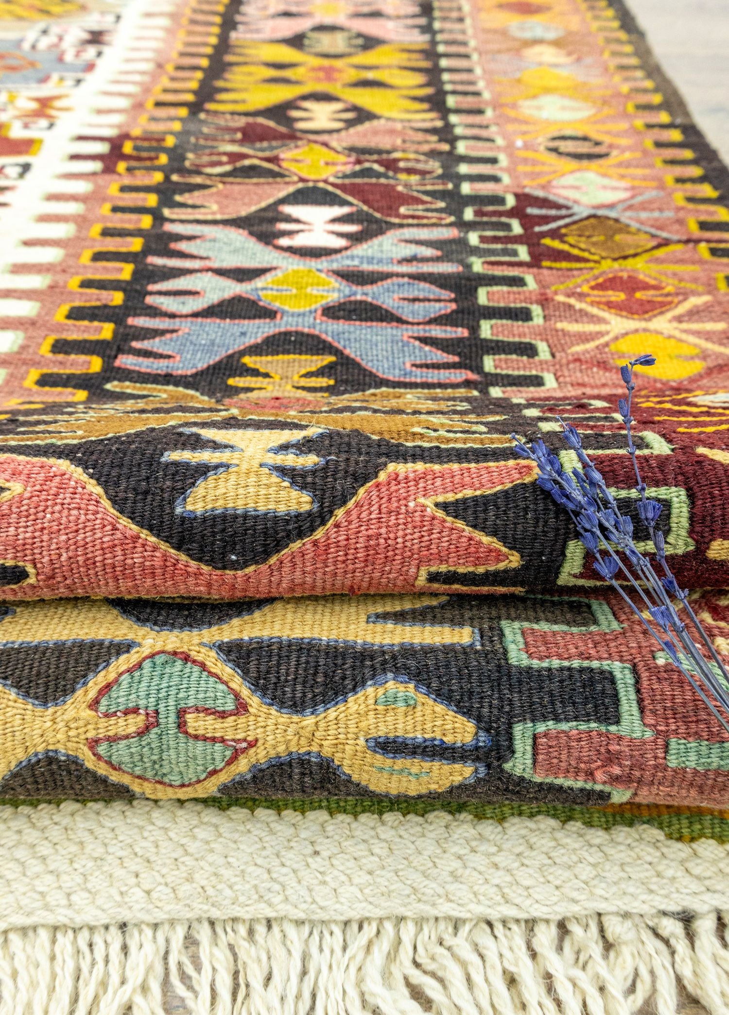 Soho Antiq-Rissa Geometrik Tasarımlı El Dokuma Kilim 152x220 Cm-Kilim-4-Milagron.com