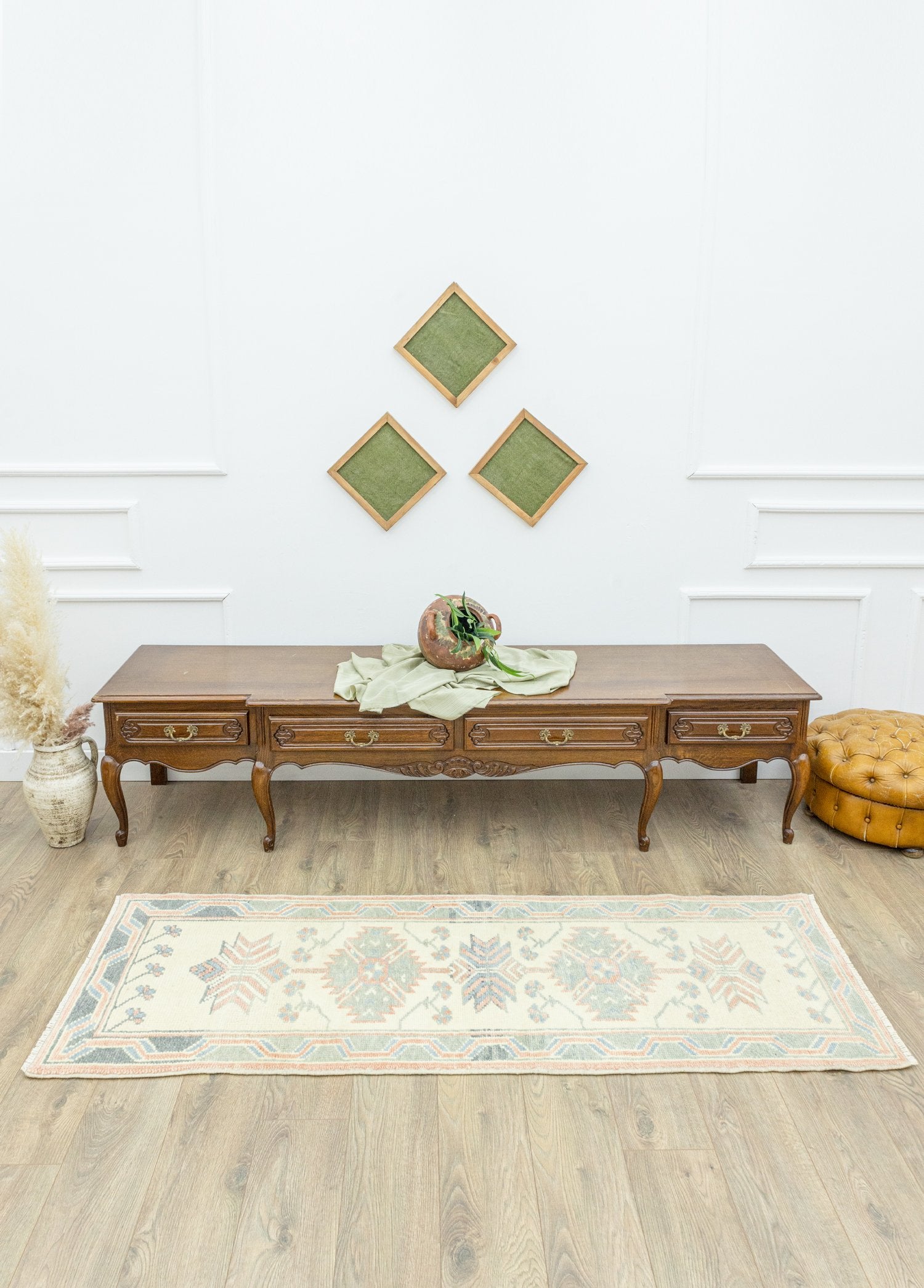 Soho Antiq-Rose Floral Motifli Yün Yolluk 73x201 Cm-Halı-2-Milagron.com