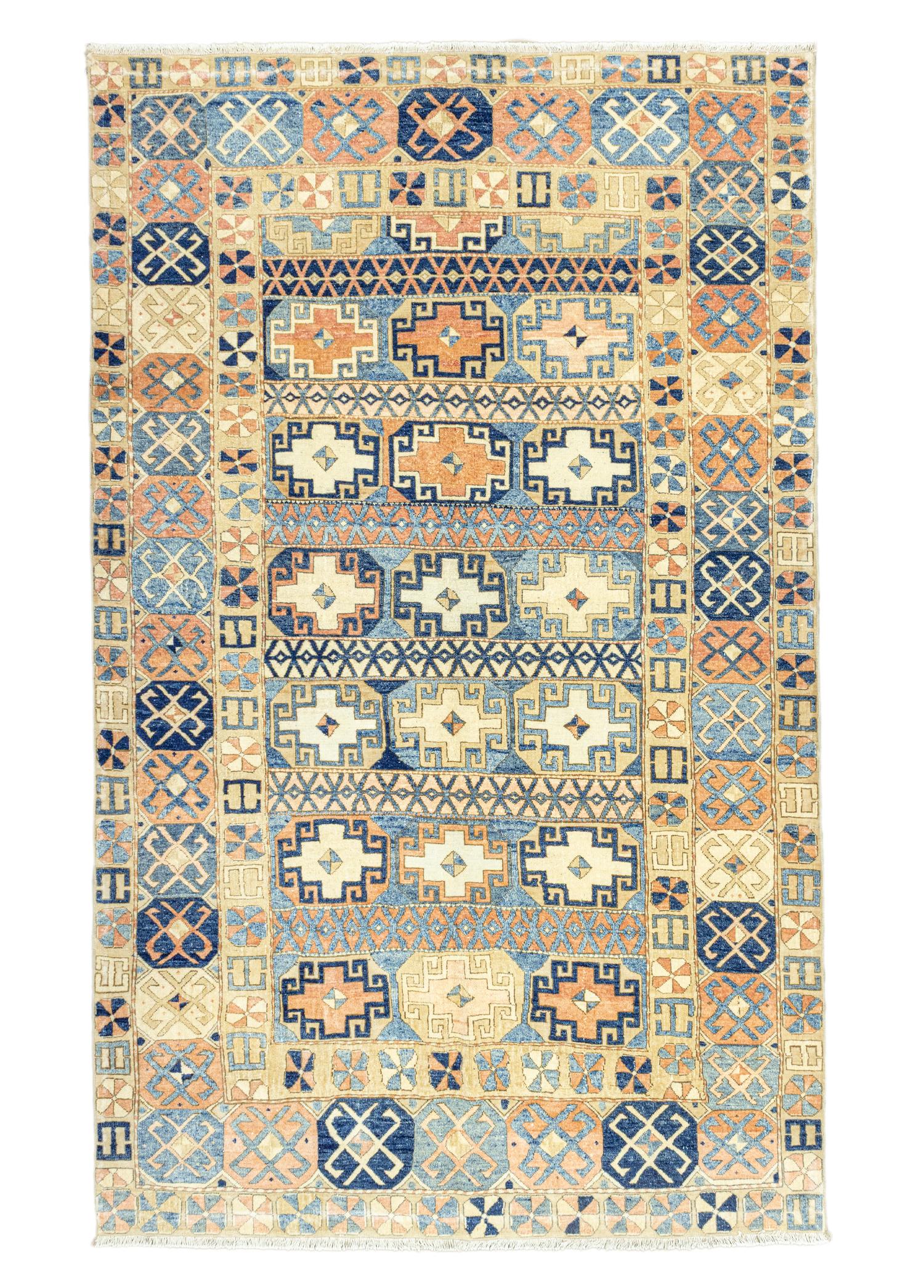 Soho Antiq-Roza İlkel Tasarımlı El Dokuma Halı 163x255 Cm-Halı-1-Milagron.com