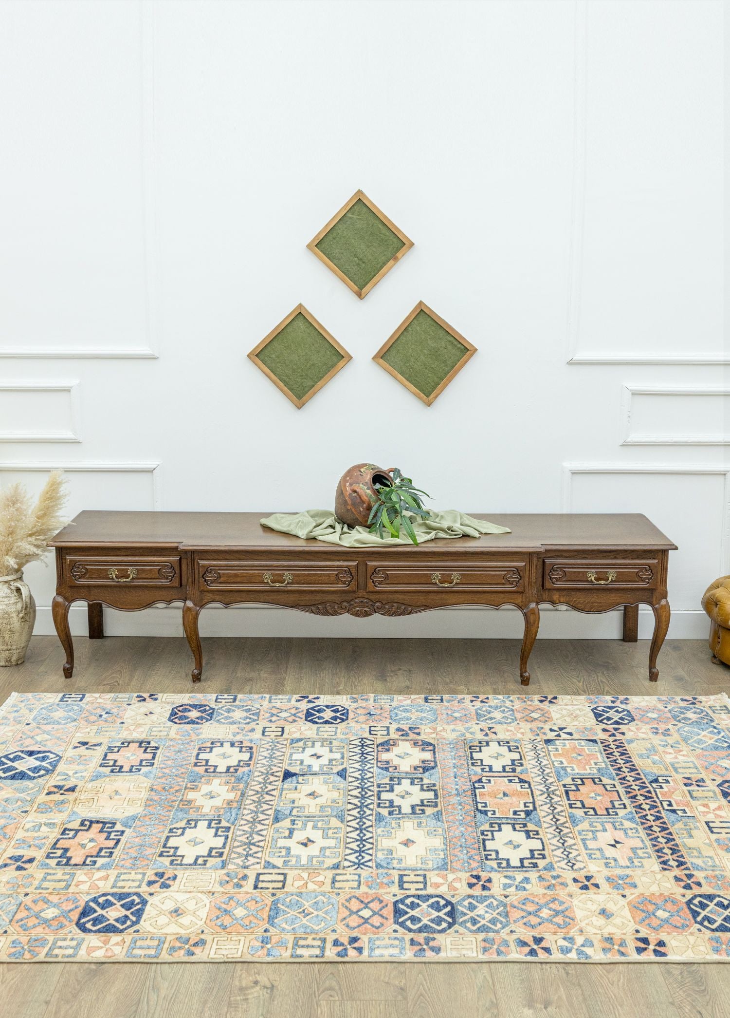 Soho Antiq-Roza İlkel Tasarımlı El Dokuma Halı 163x255 Cm-Halı-2-Milagron.com