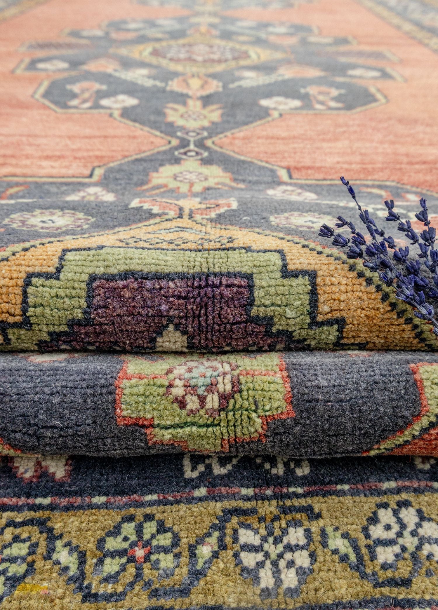 Soho Antiq-Salvia El Dokuma Karaman Yolluk 148x372 Cm-Halı-4-Milagron.com