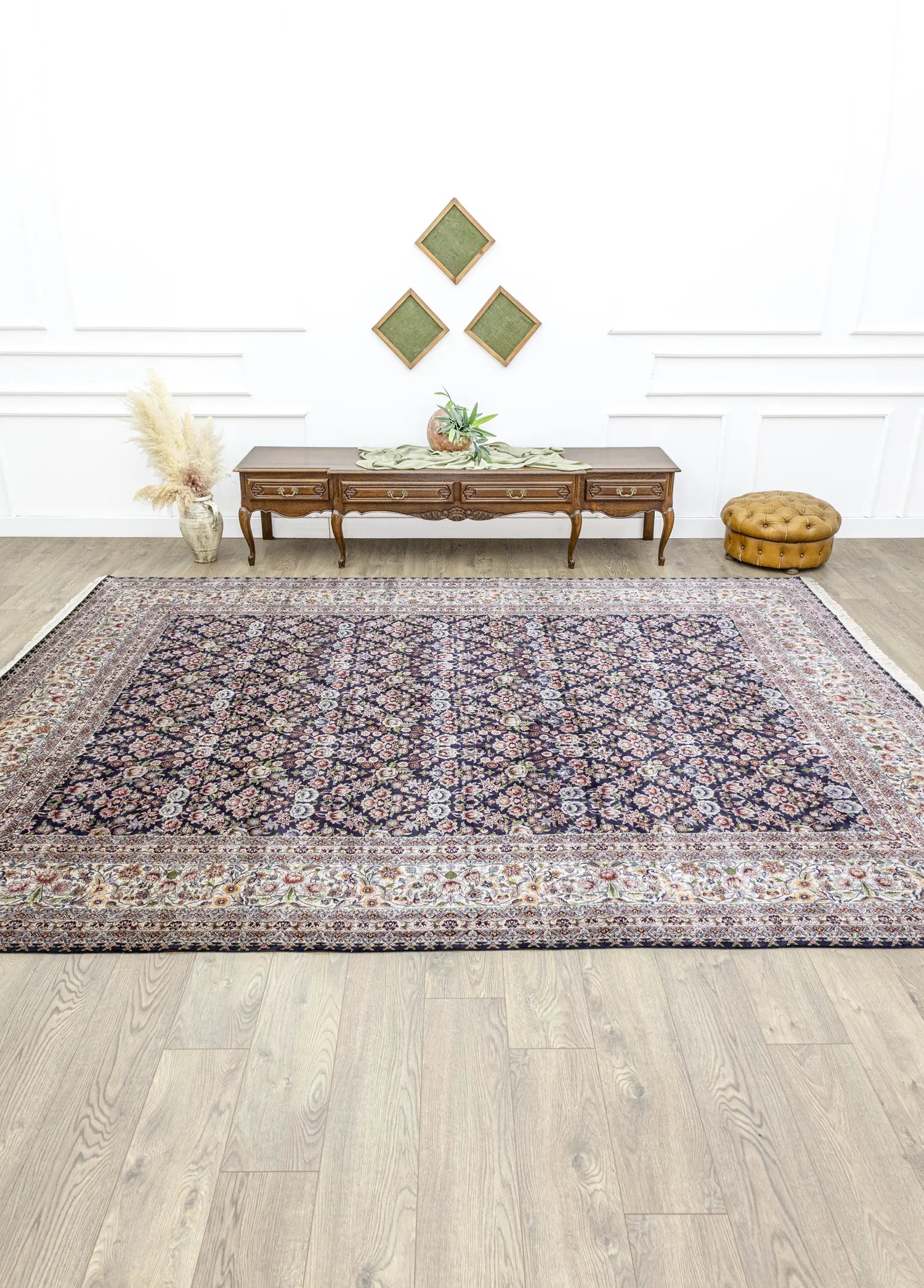 Soho Antiq-Sariya Serpme çiçek Motifli İpek Halı 277x359 Cm-2-Milagron.com