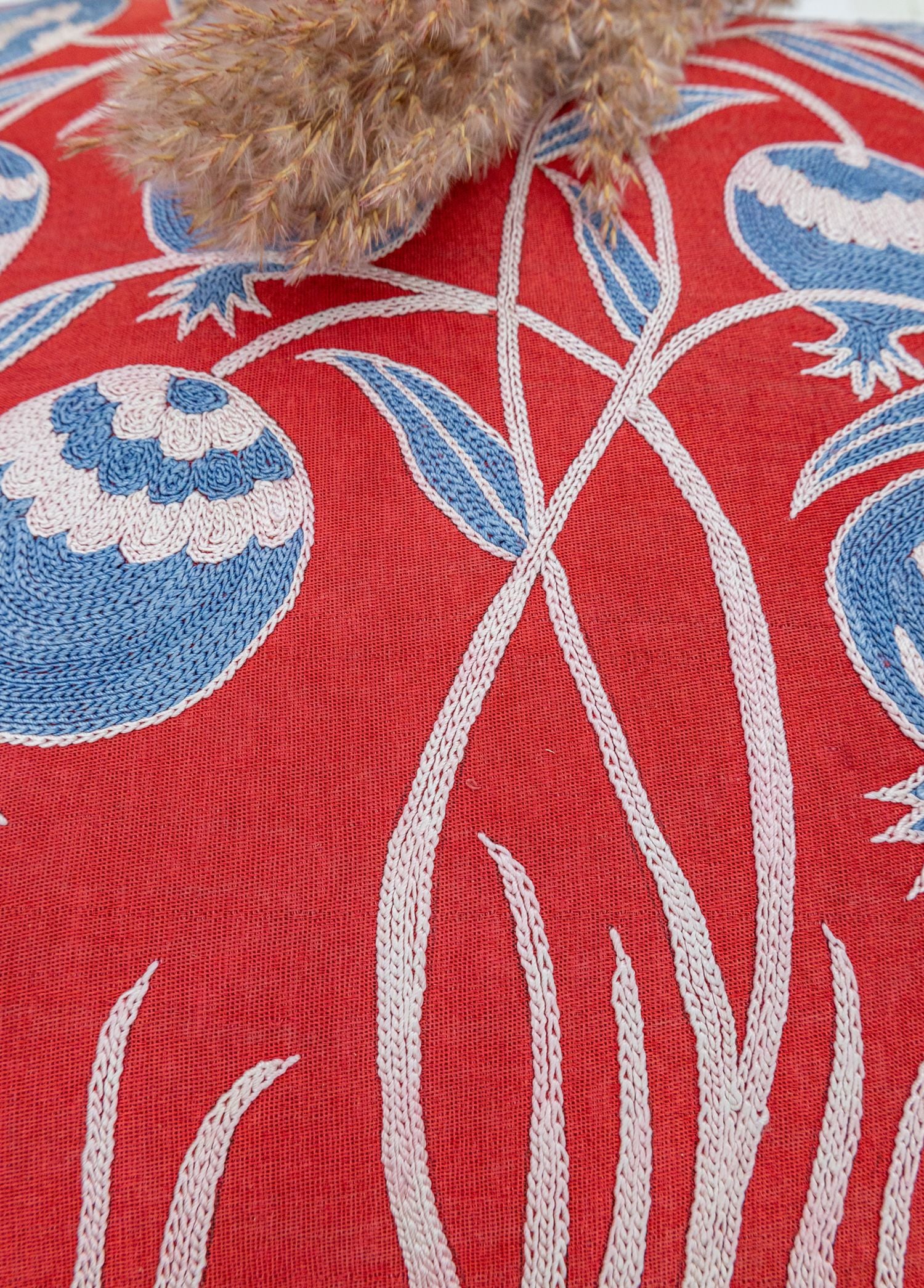 Soho Antiq-Skade Floral Tasarımlı Suzani Kırlent 50x50 Cm-Yastık-4-Milagron.com