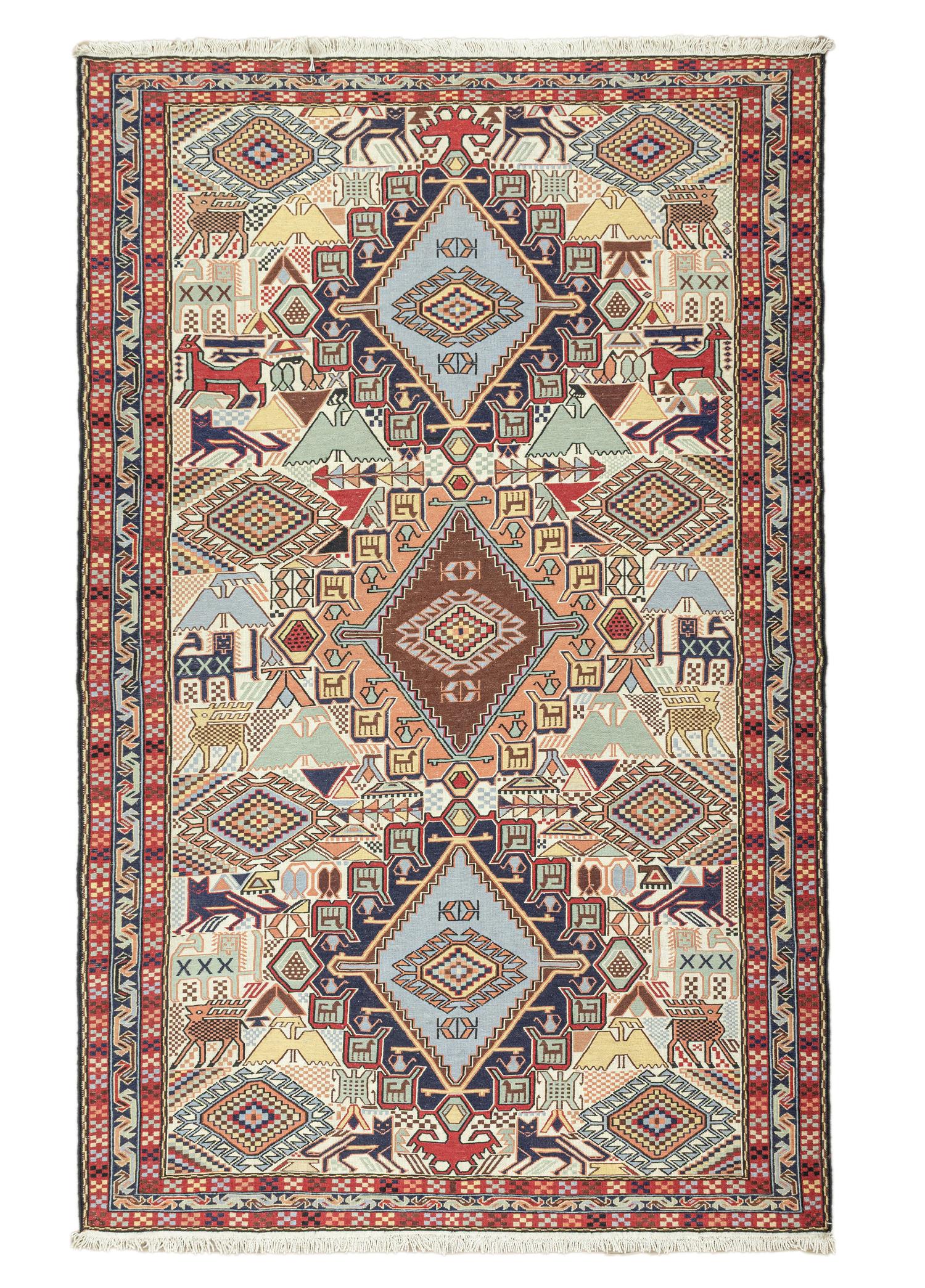 Soho Antiq-Tara Geometrik İran Sumak Kilim 130x207 Cm-Kilim-1-Milagron.com
