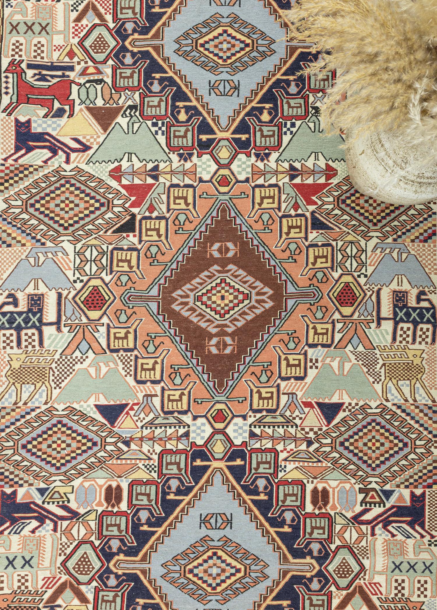 Soho Antiq-Tara Geometrik İran Sumak Kilim 130x207 Cm-Kilim-3-Milagron.com