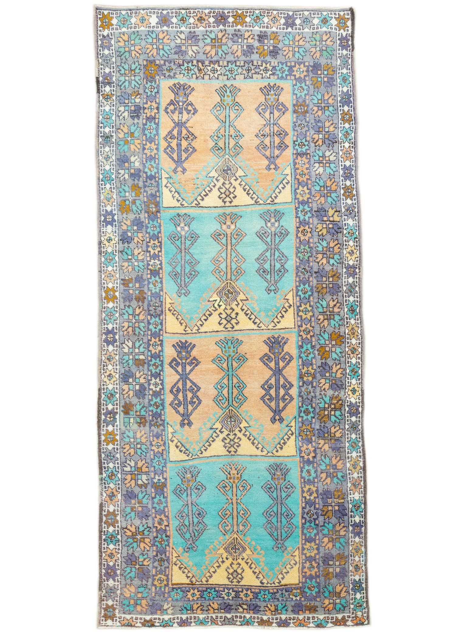 Soho Antiq-Tayte Bereket Motifli Renkli Yün Halı 158x371 Cm-Halı-1-Milagron.com